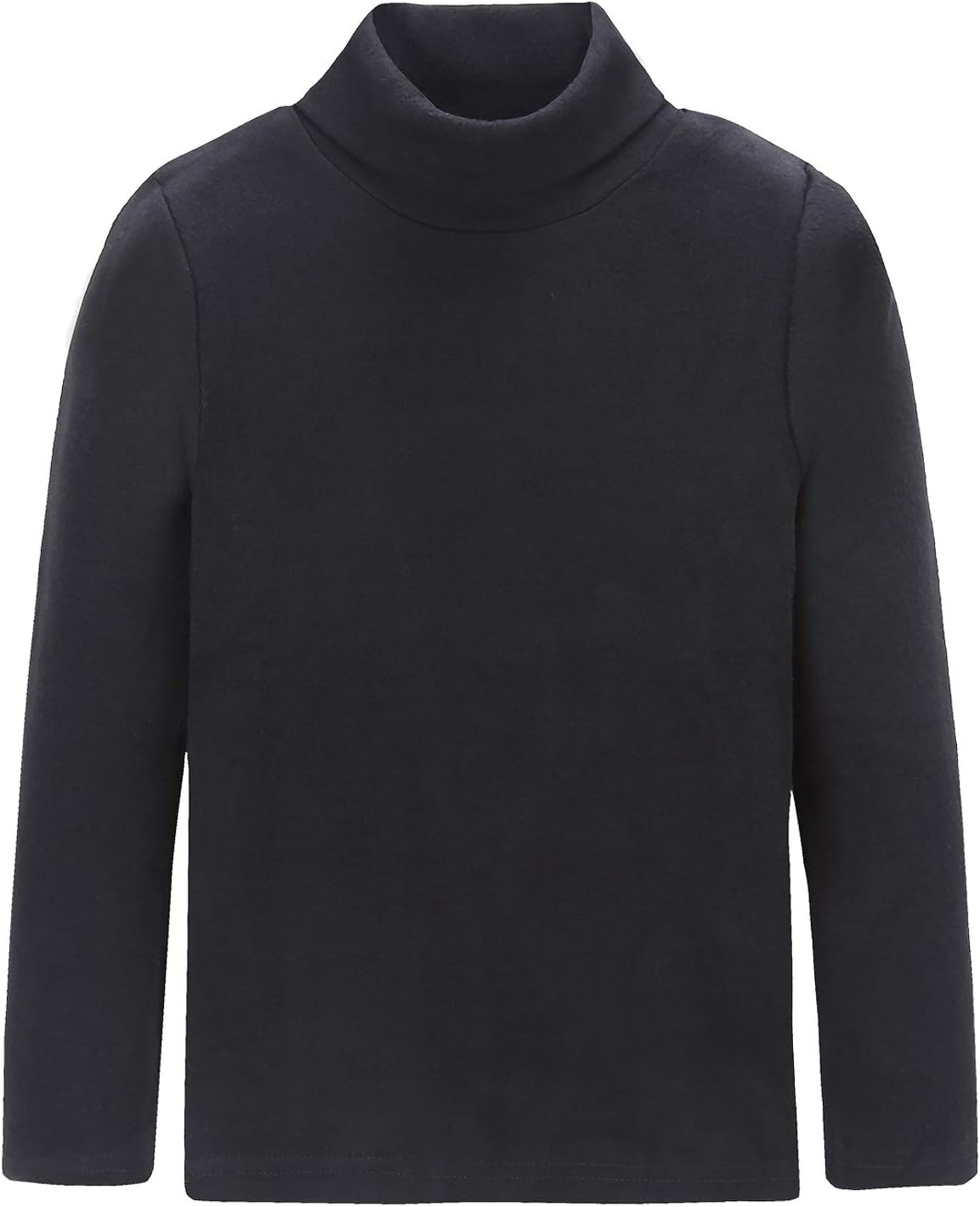 CUNYI Boys Girls Turtleneck Long Sleeve Soft Cotton T-Shirts Solid Color Warm Tee Tops