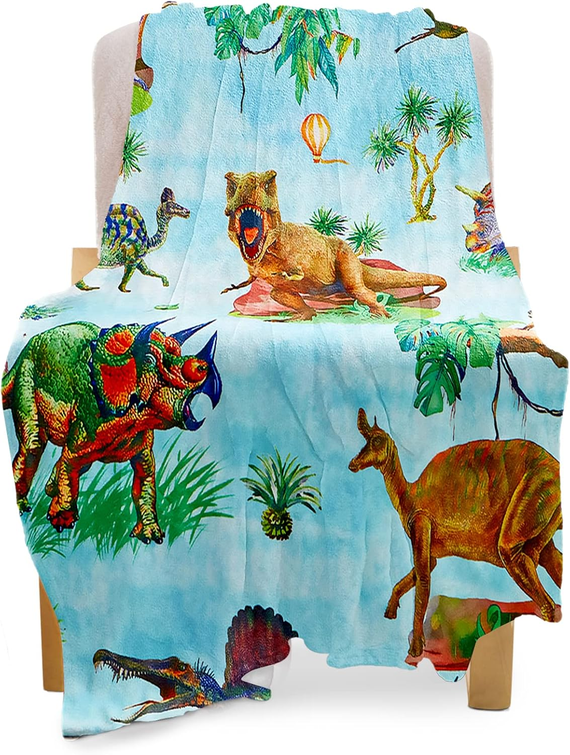 Kids Dinosaur Throw Blanket for Boys Girls, Cute Dinosaurs Blanket for Sofa Bedroom Living Room - 40X50 Inches Black Blanket Dino Perfect Kids Gifts for Boys Girls Christmas Birthday Gift