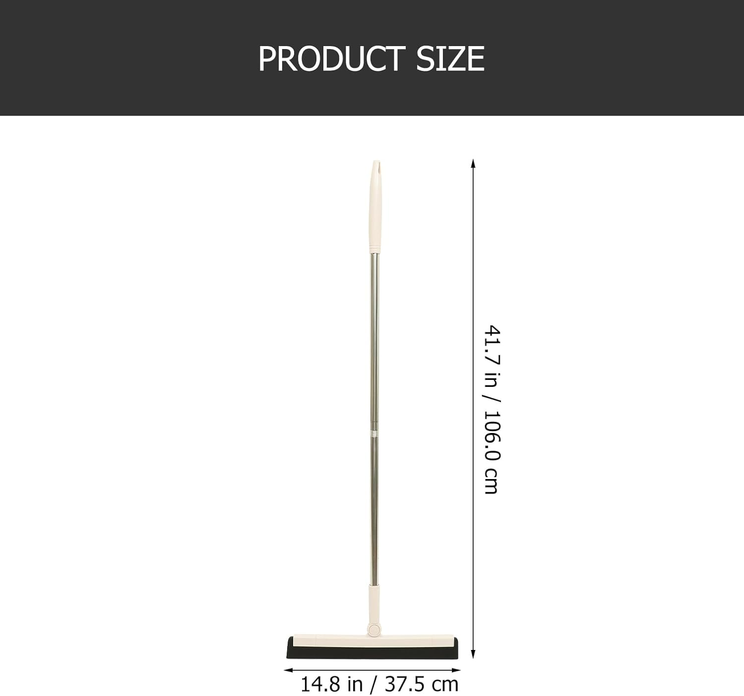 ULTECHNOVO Floor Squeegee 106 CM, Metal Long Handle, Shower Squeegee for Washing Drying Bathroom Remove Dog Hair Windows Scraper image number 6