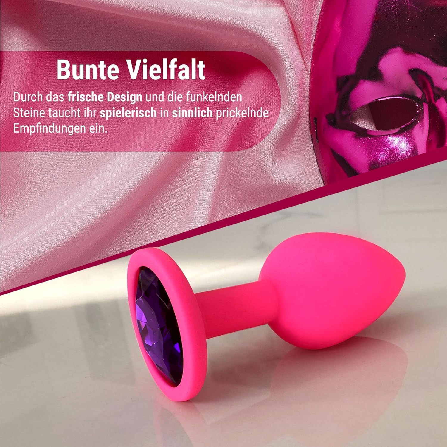 Indopace 3 Pcs Super Quality Silicone Plug Anales Plated 3D Acrylic Diamond Jewelry 3 Crystal Color Men Women Couples Good Shape Plug image number 2