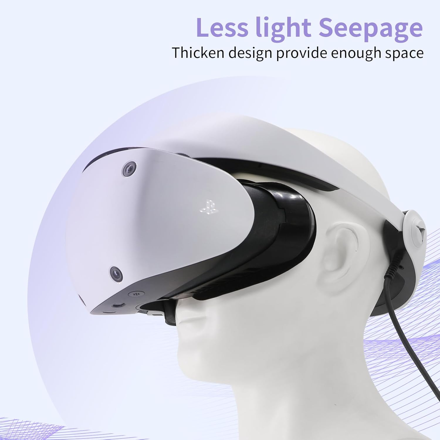 VR Face Pad for Playstation VR2, Breathable Holes Leather Protective VR Accessories VR Face Cover Cushion Replacement Fitness Facial Interface Bracket Compatible with PS VR2 image number 1