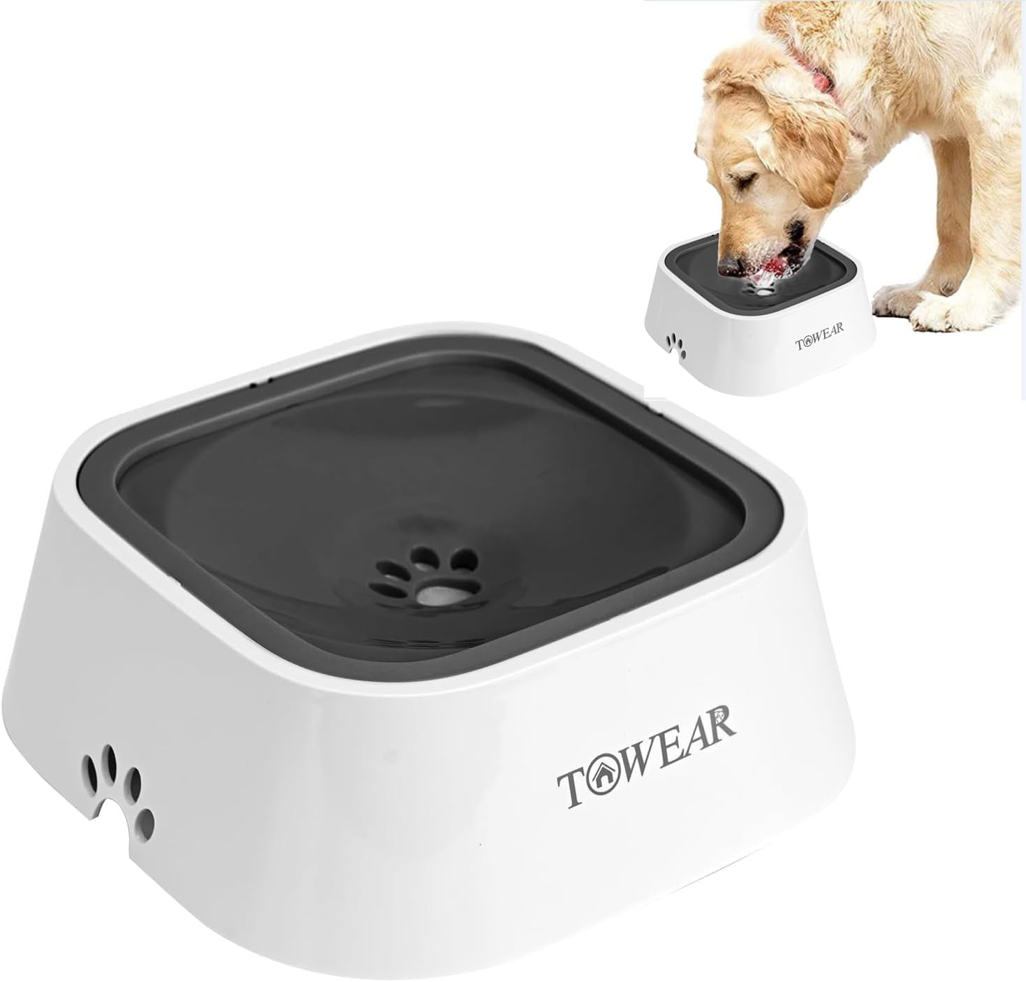 No Splash Dog Water Bowl with Floating Disk, 1.5L Slow Drinking Feeder, Anti-Overflow Anti-Choking No Spill Pet Water Bowl for Dog Cat Puppy Kitten (Sky Blue)