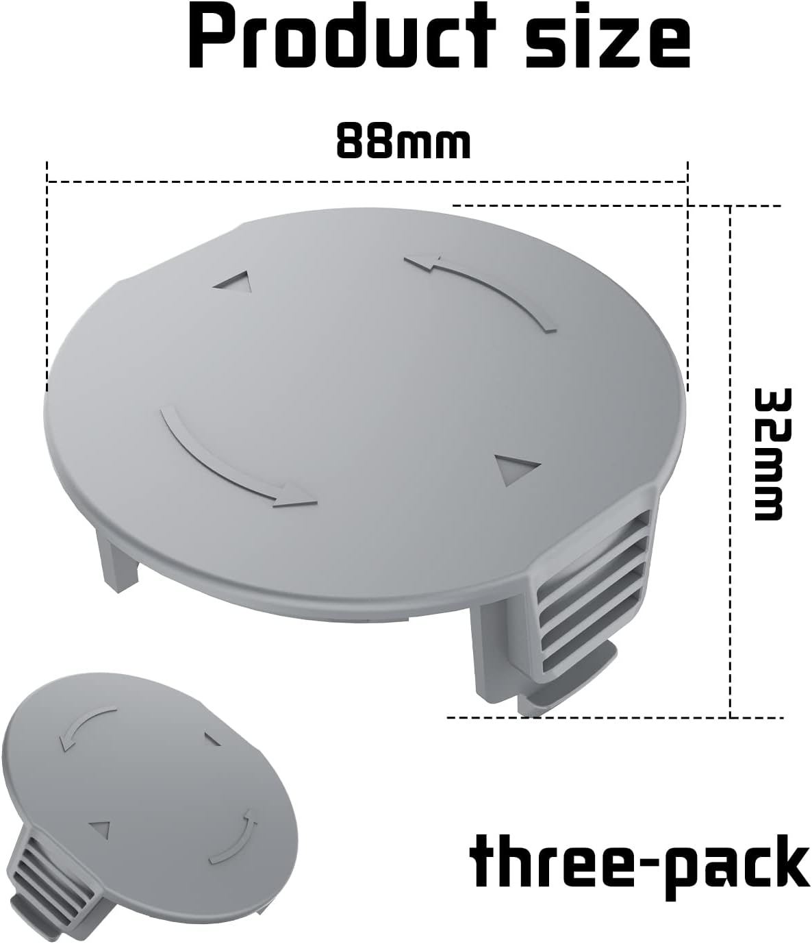 FUSHUI 3Pcs Replacement Spool Cover Caps, Trimmer Spool Caps Compatible with Bosch Universalgrasscut 18, Universal Grasscut 18V-26, Universal Grasscut 18V-260 image number 5
