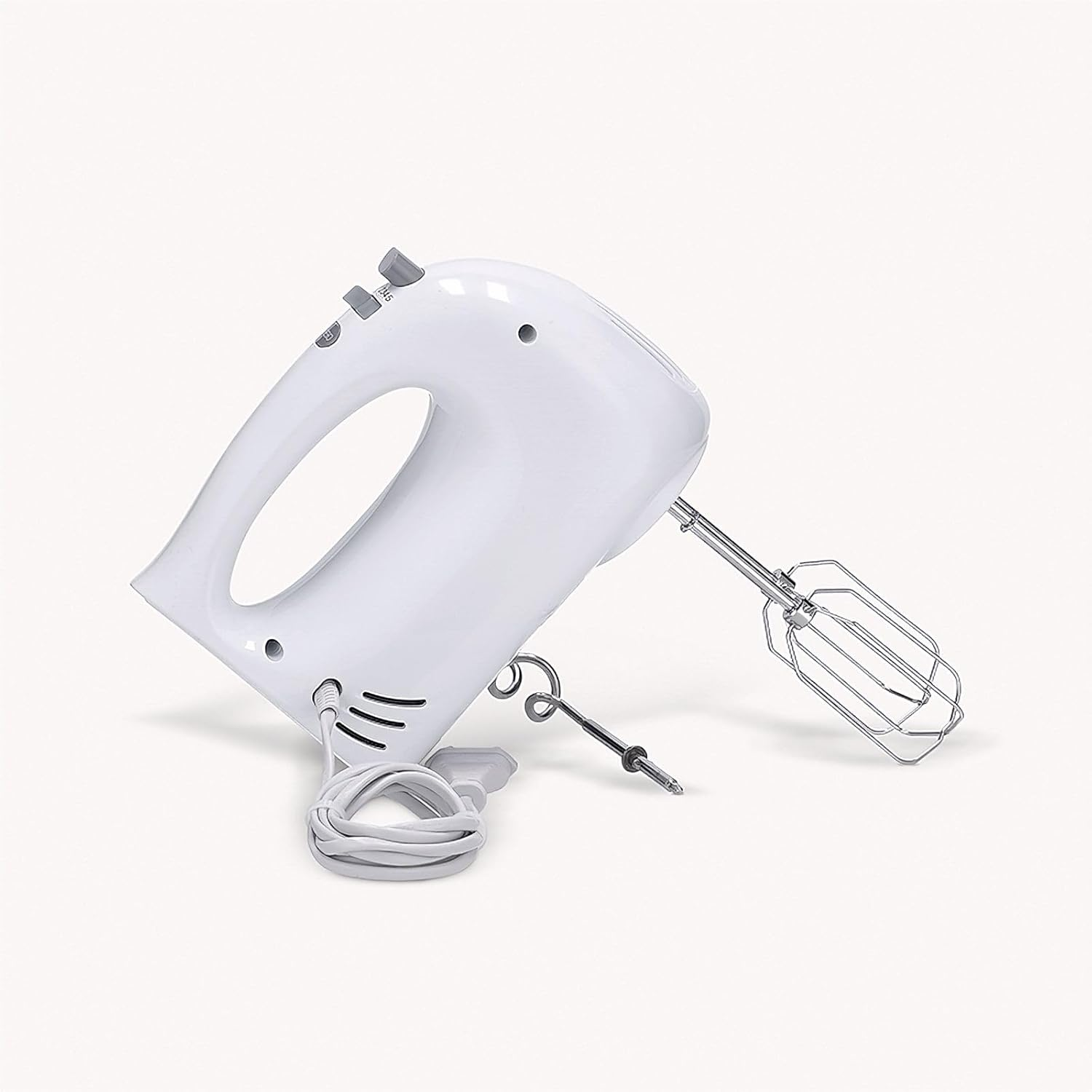 SEVERIN HM 3820 Hand Mixer, 5 Speed Levels, Turbo, Stainless Steel Whisks & Dough Hooks, White image number 4