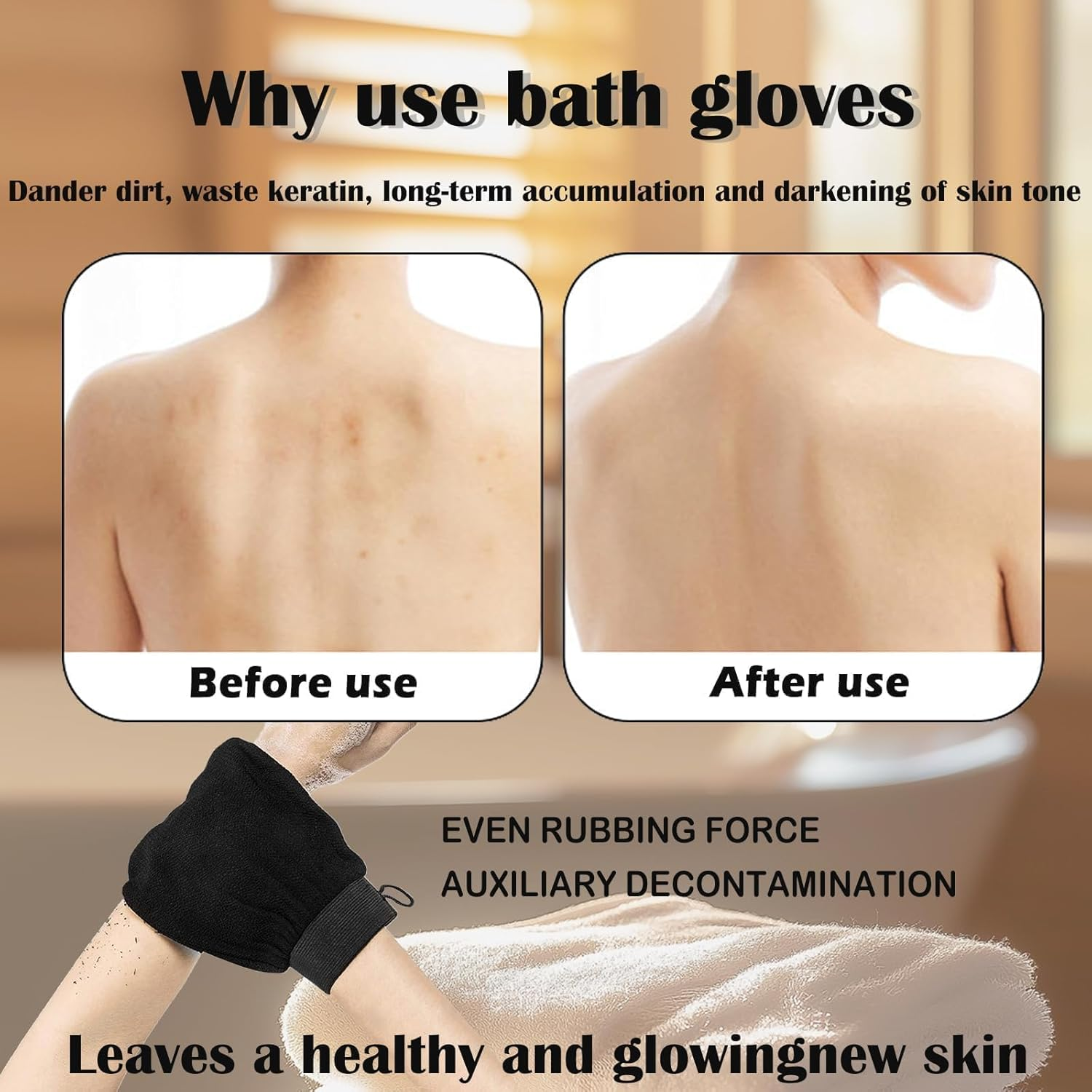 2Pc Ultra Thin Version Exfoliating Glove-Remove Unnecessary Dead Skin and Exfoliator（White） image number 2