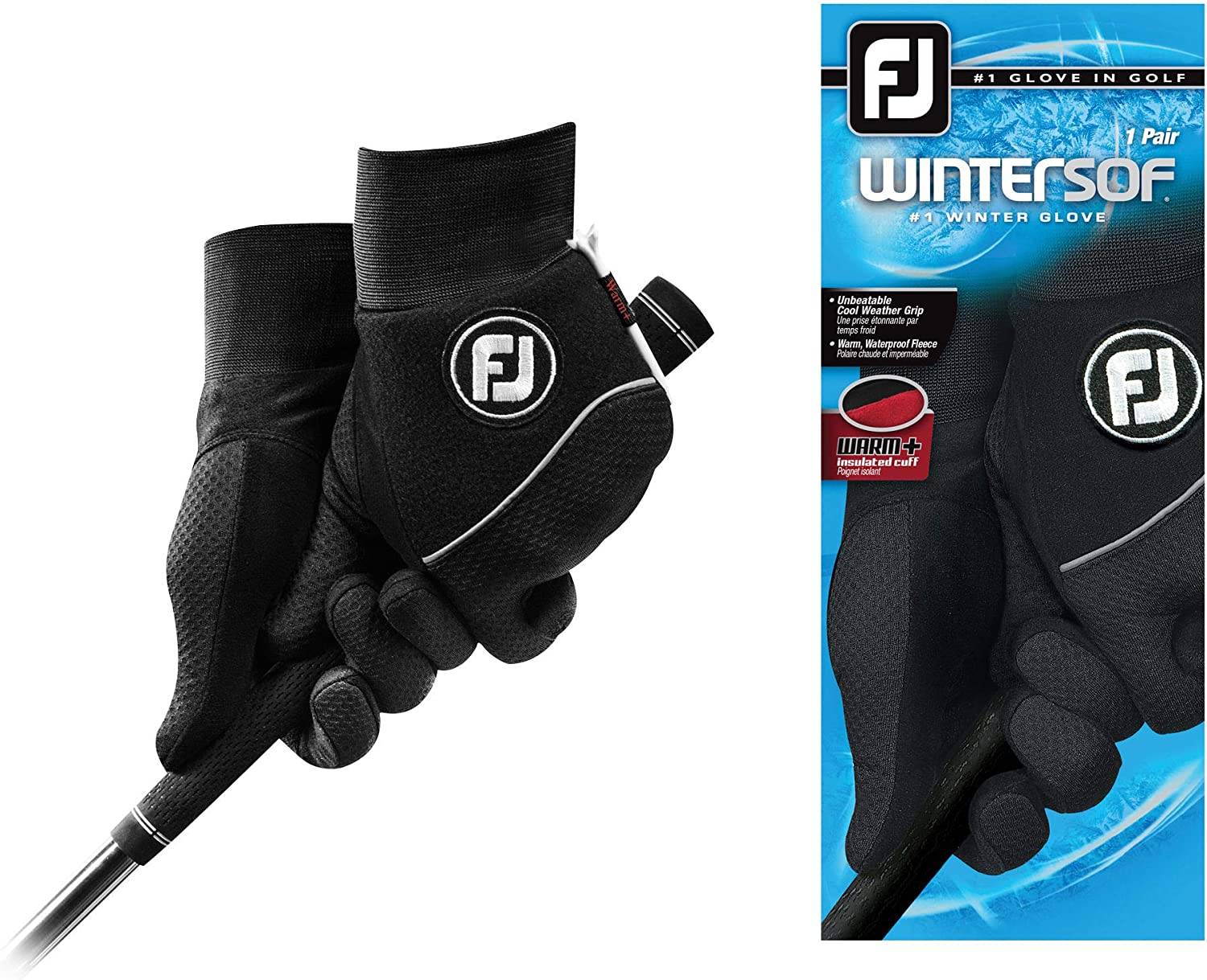 Footjoy Men'S Wintersof Golf Gloves, Pair (Black)