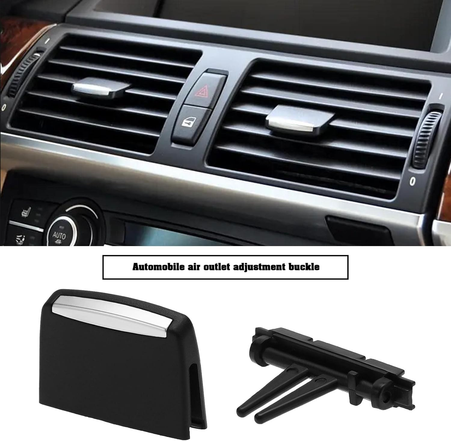 Emsea Car Air Vent Clip Tab Compatible with X5 E70 X6 E71 Automotive Front Row Air Conditioning Air Grille Tab Air Vent Outlet Tab Vent Clip Black ABS image number 1