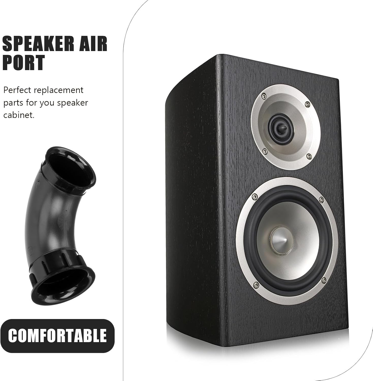 GALPADA 2Pcs Plastic Speaker Port Tubes 70X120Mm for Car Audio and Home Speaker Cabinet Sound Accessory Voice Outlet Air Vent Compatible with Stage and Bar Systems image number 1