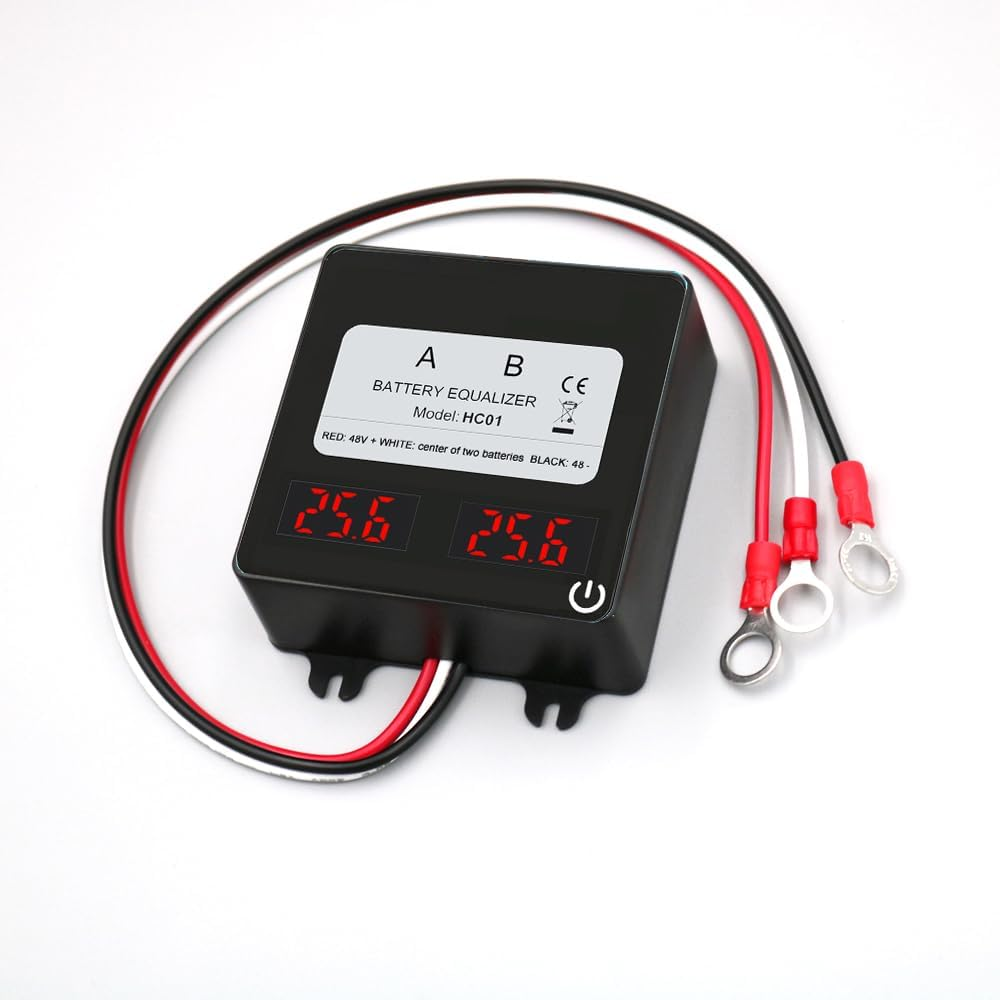 HC01 Battery Equalizer 2 X 24V Batteries Active Voltage Balancer Supports for 48V Lifepo4 Lead Acid/Gel/Sla Nickel-Metal Hydride Battery (2 X 24V)