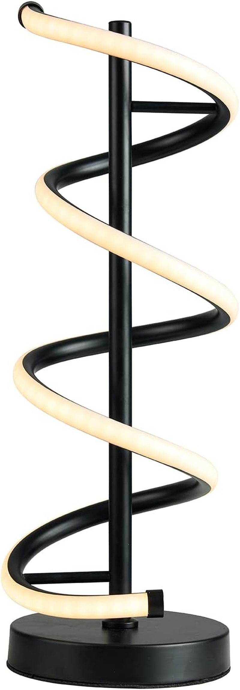 Lexi Lighting 500 Lumens 10W Cirrhi LED Table Lamp, Black Aluminium, Built-In WARMWHITE LED, Low Voltage, Lavish Spiral Design, Perfect for Bedroom or Side Table Ambient Lighting image number 5