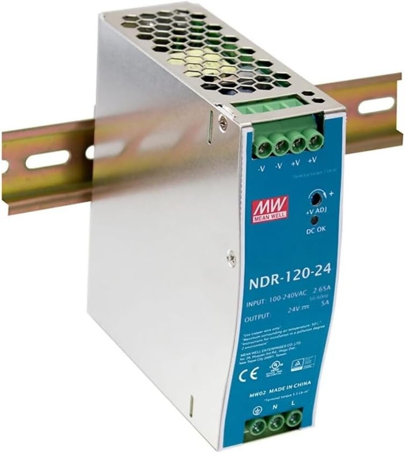 NDR-120-24 Genuine Mean Well DIN Rail Power Supply 24V 5A 120W - 24V
