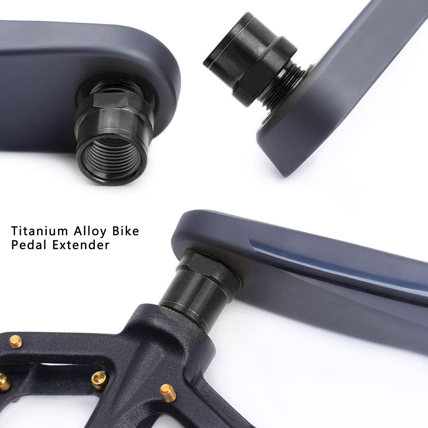 Bike Pedal Extenders, 16Mm Bicycle Pedal Extensions Lengthening Shaft, Titanium Alloy Extended Pedal Spacer Bike Pedal Extension Shaft for Mountain Bikes Road Bikes image number 3