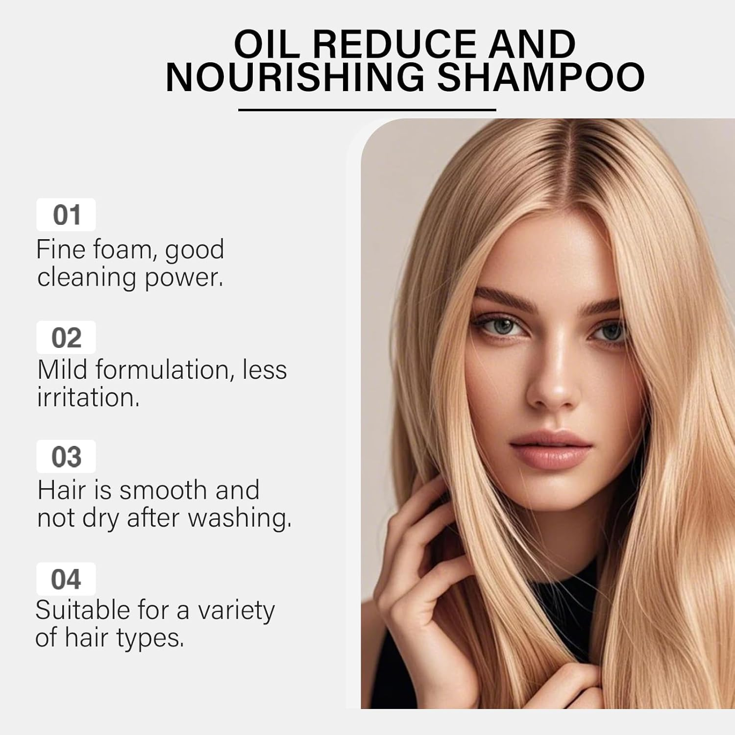 Oil Controlling and Nourishing Shampoo, Thickening Shampoo with Rosemary and Ginger Extraction, Thicken Thinning Hair and Reduce Breakage & Dull Hair, Deeply Cleansing and Nourishing (1Pcs) - 1Pcs image number 2