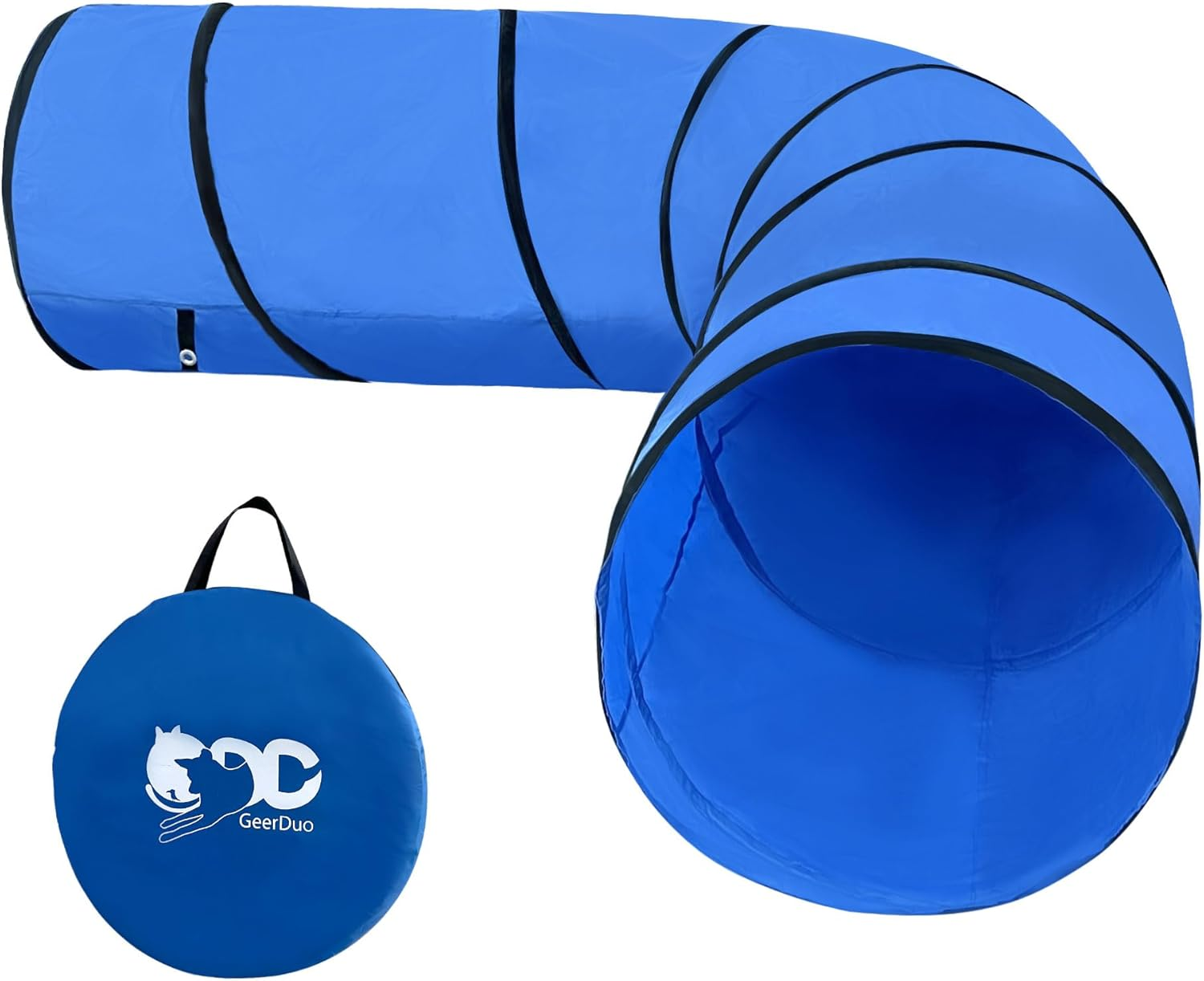 MYDAYS OUTDOOR Dog Agility Tunnel，Dog Training Chute，Protable Dog Training Tunnel with Carry Bag (Blue) image number 1