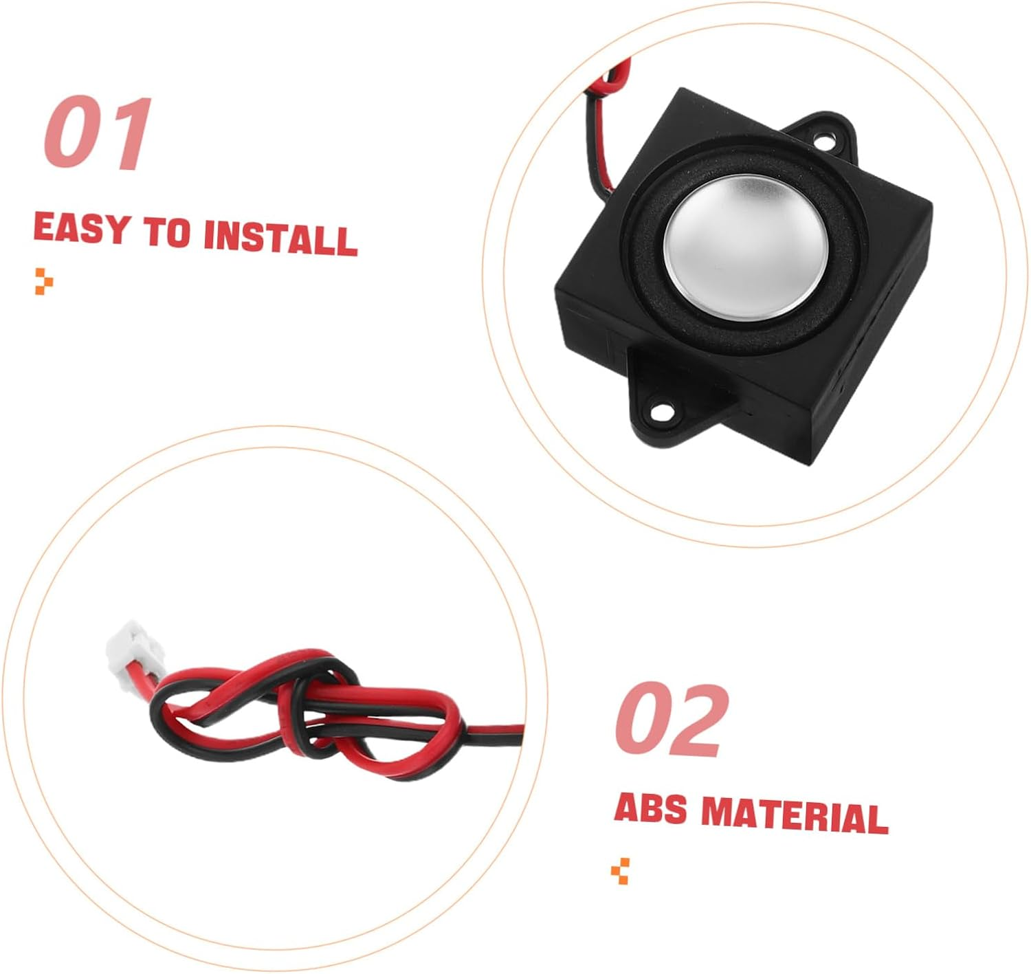 KICHOUSE 4Pcs Portable Mini Stereo Speakers External Speakers for Projector Flexible Connector for Easy Setup