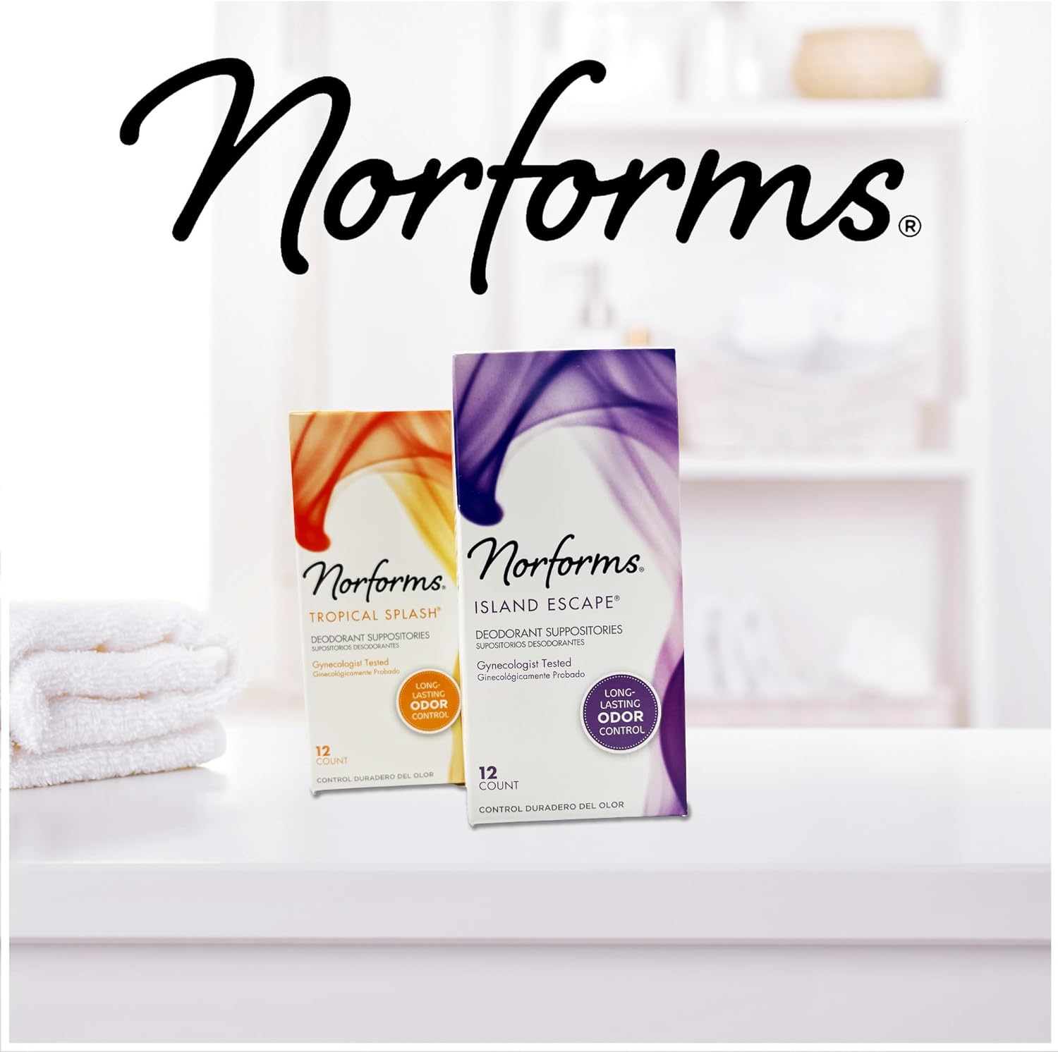 Norforms Feminine Deodorant Suppositories | Long Lasting Odor Control | Island Escape | 12 Count | Pack of 3 image number 5