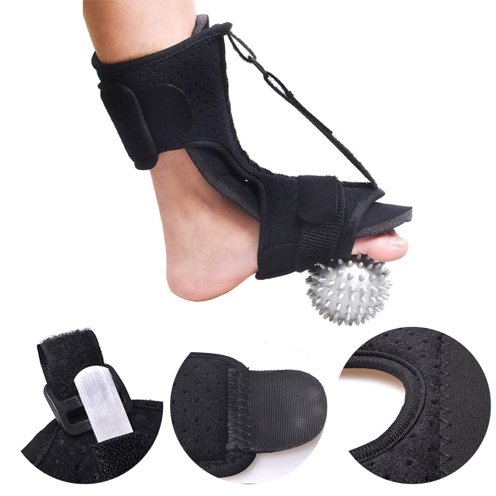 Dorsal Night Splint,Foot Drop Orthosis,Adjustable Ankle Boot,Arch Support,Plantar Fasciitis Relief Brace,Foot Holder with Massage Ball,For Plantar Fasciitis Achilles,Prevent Foot Drop