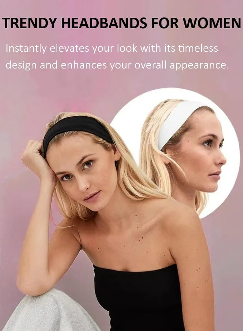 Headbands for Women Non Slip Women Sport Headbands, Sweat Headbands for Workout Yoga Running, Stretchy Hair Bands for Women'S Hair - Color B image number 3