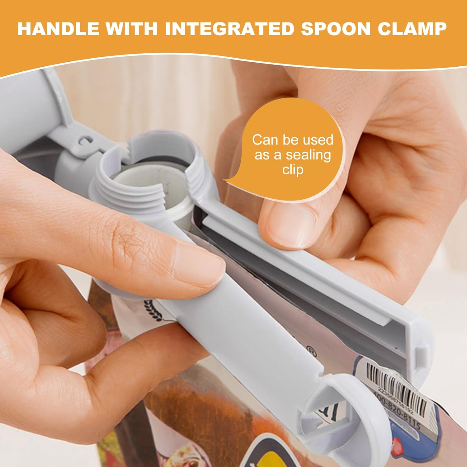 2 Pack Pet Food Scoop with Bag Sealing Clip, Dual-Use Design, Comfortable Grip, Kibble Scoop for Both Cat and Dog image number 4