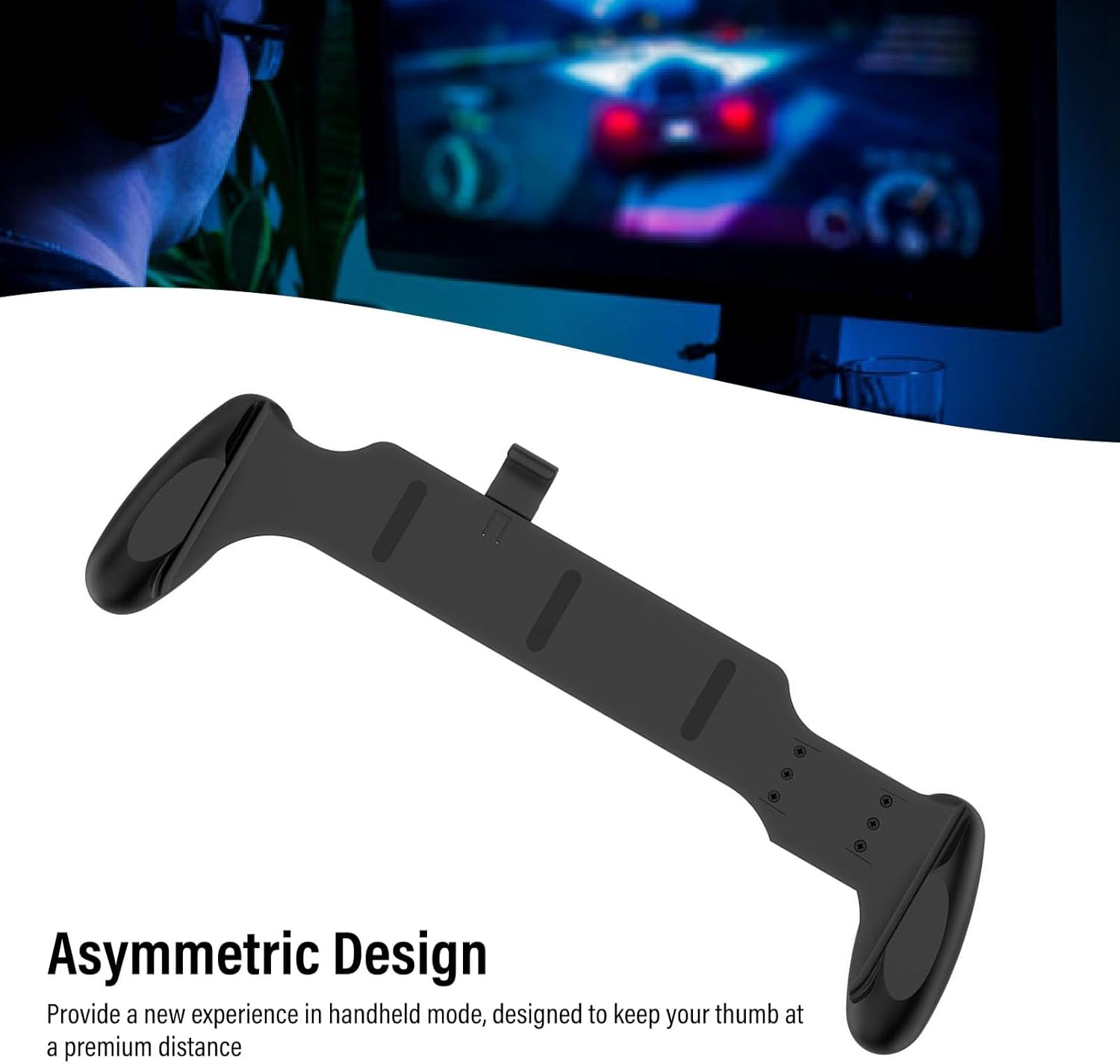 Grip for 2 (2025)/Switch/Switch Oleds/Switch Organic Light Emitting Diode, Asymmetrical Design, Comfortable & Ergonomic Handle Grip for (Black) image number 3