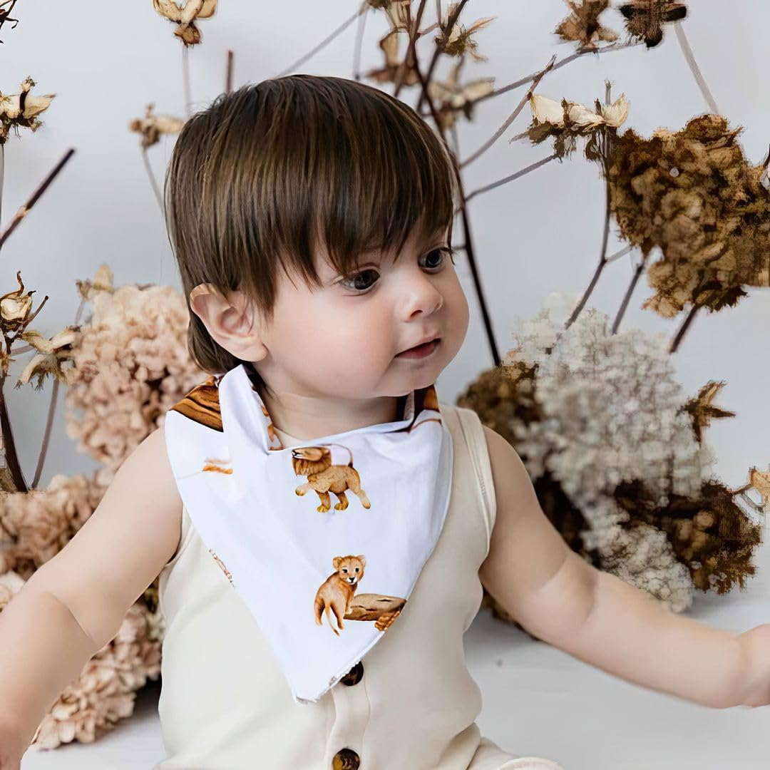 Snuggle Hunny Baby Bib, Organic Cotton Jersey Bandana Drool Bib with Adjustable Snap Buttons, Soft and Absorbent