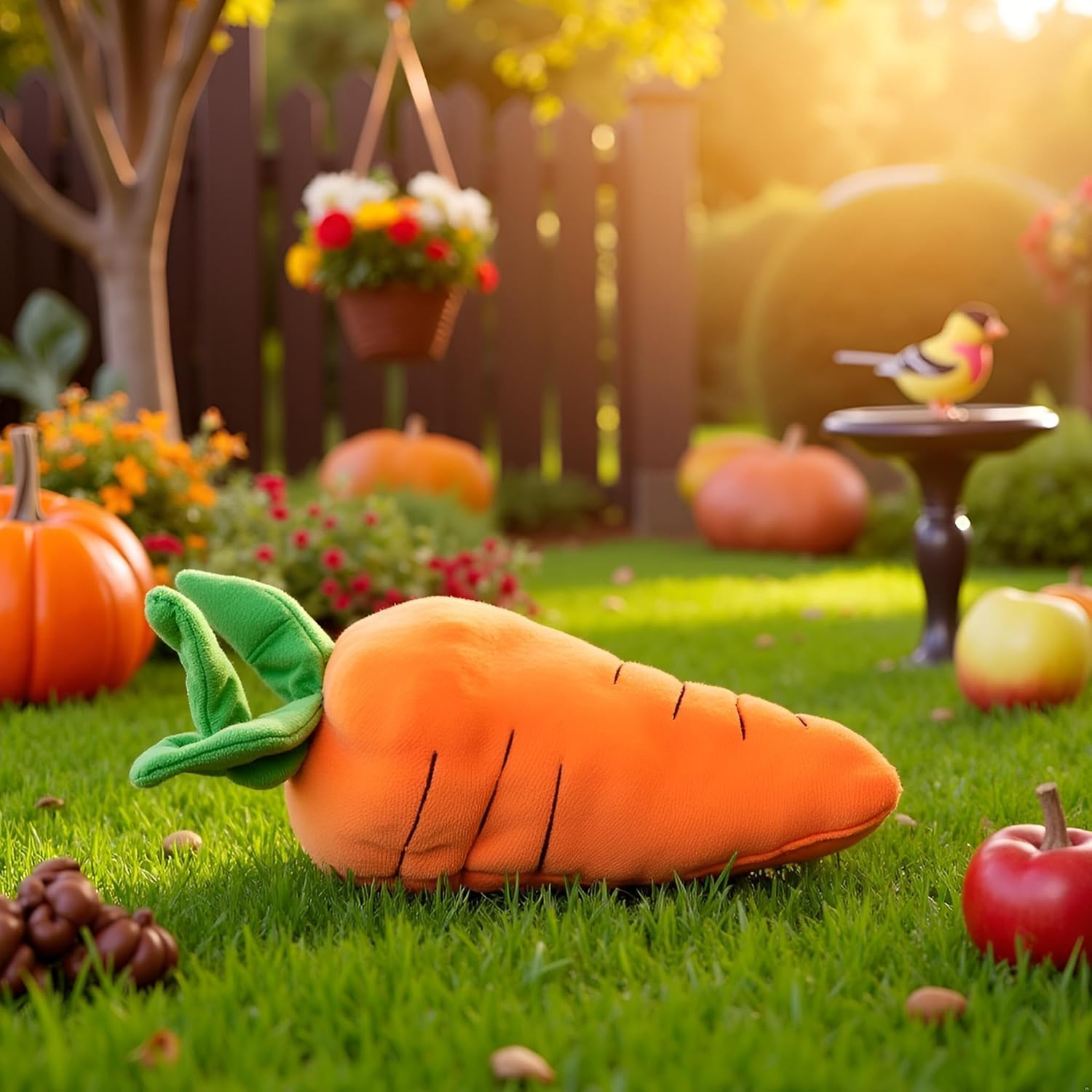 Best Pet Supplies Crinkle Dog Toy for Small, Medium, and Large Breeds, Cute Carrot with Soft Squeaker, Carrot Shape Pet Plush Toy with Sound, Bite-Resistant Soft Comfortable Dog Toys image number 1