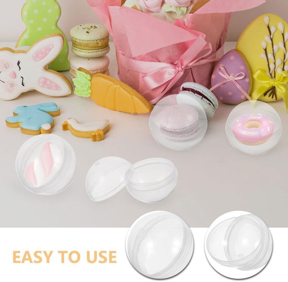MAGICLULU Vending Machine Capsules - 50Pcs 38Mm Clear round Capsules Empty Capsules Cases Easter Eggs Plastic Containers for Toy Gumball Machines Party Favor Prize image number 5