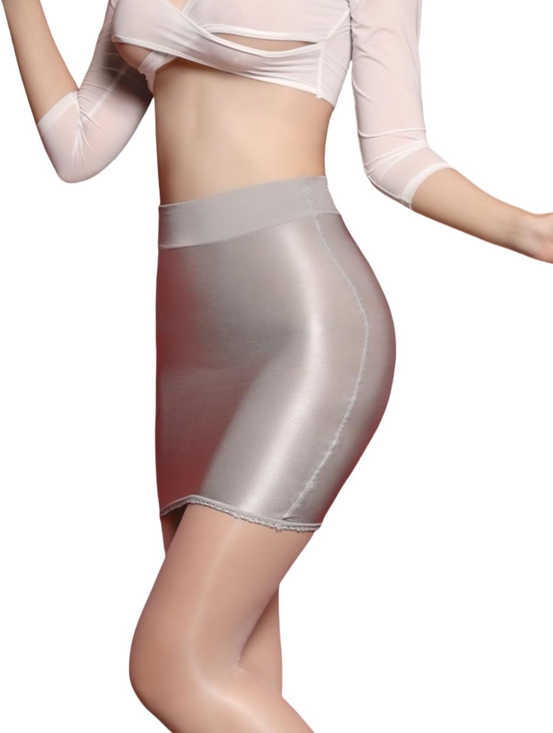 WFWFLIU Women'S Mesh Sheer See through Short Dress Tight Hip Mini Skirts Women'S Short Mini Skirt