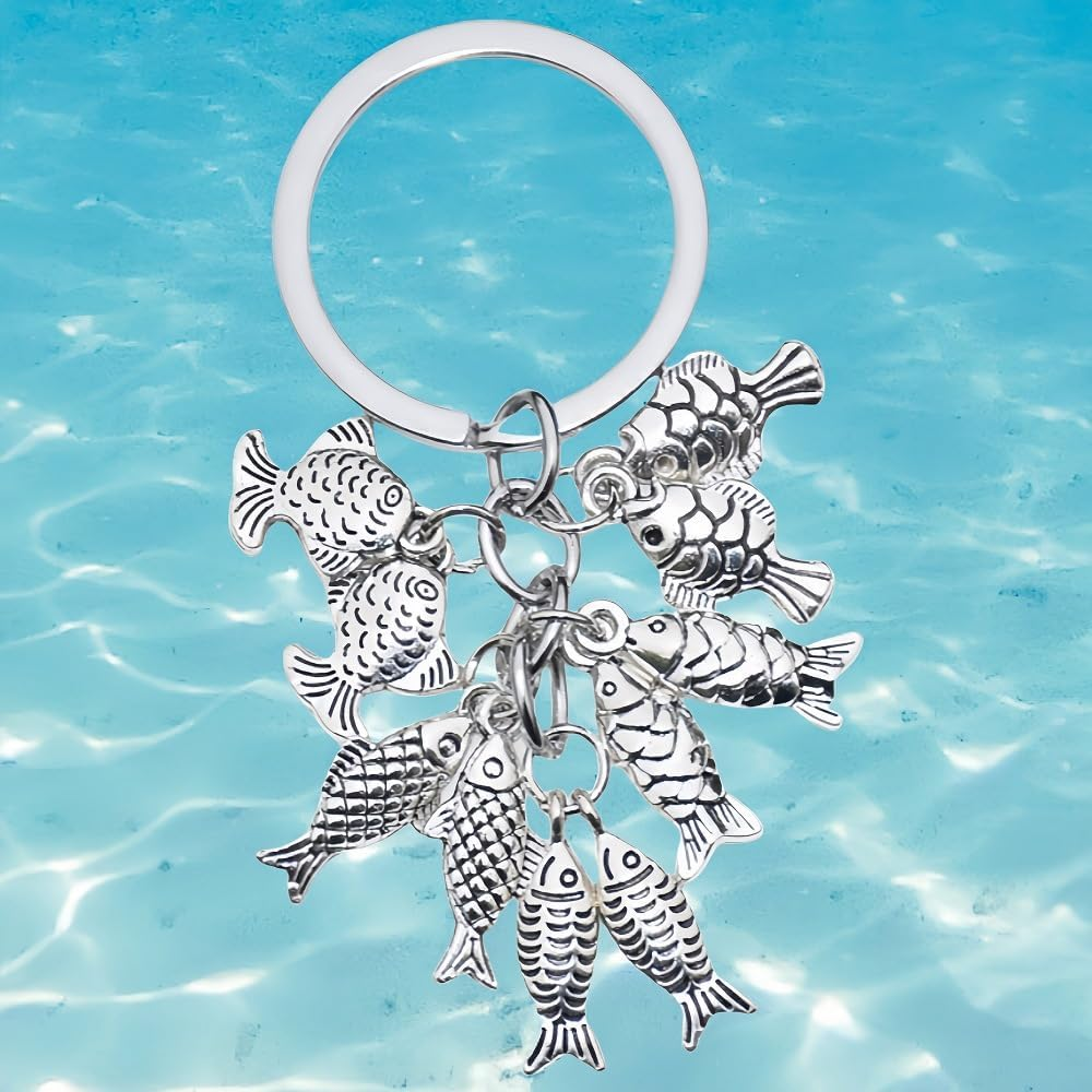 Amaezorx 2 Pcs Vintage Fish Keychain - Unique Fishing Gifts for Men, Husband, Dad & Grandpa - Funny Fisherman Keyring for Birthday, Retirement, Father&rsquo;S Day - Perfect Present