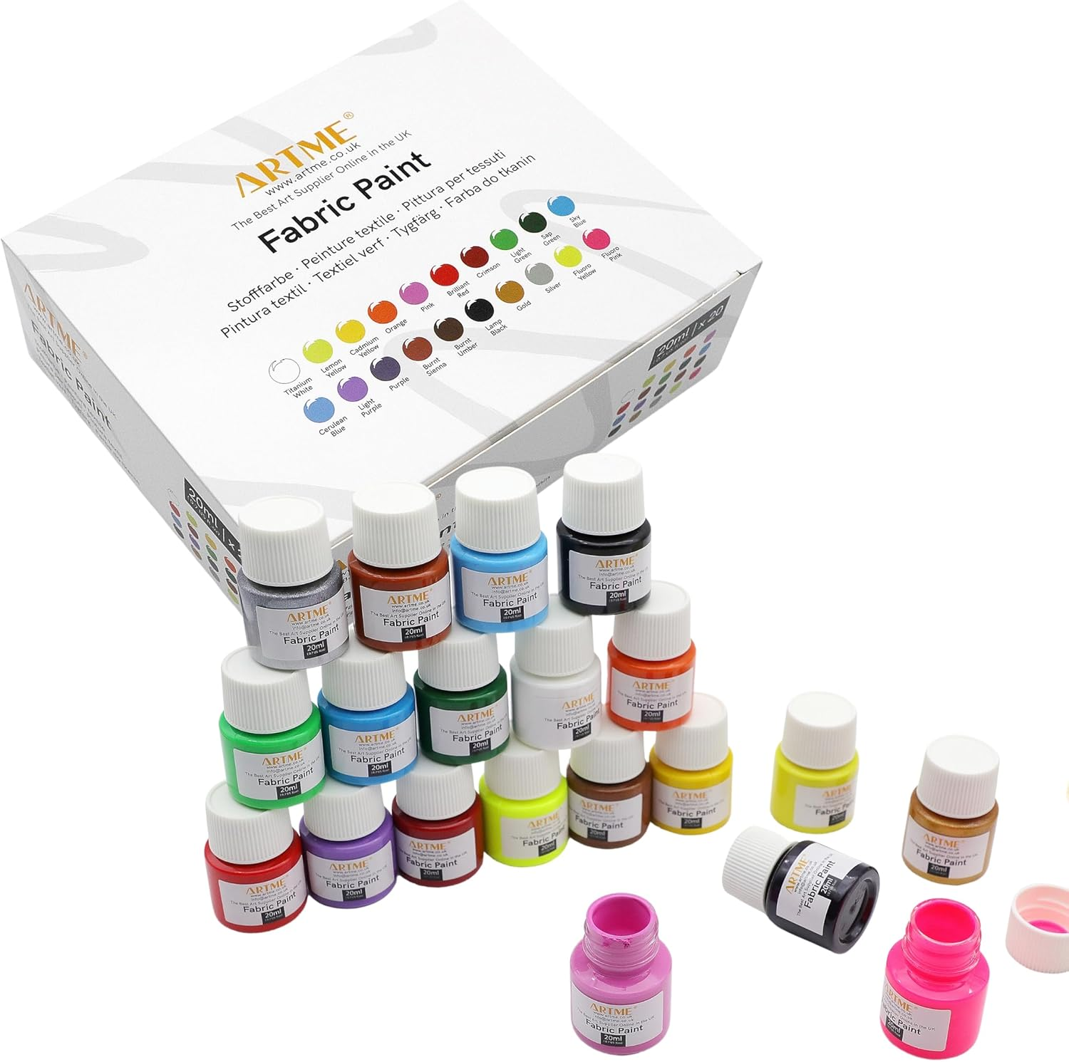 Artme Fabric Paint Set 10 Colours 20Ml X10 - Wash-Safe