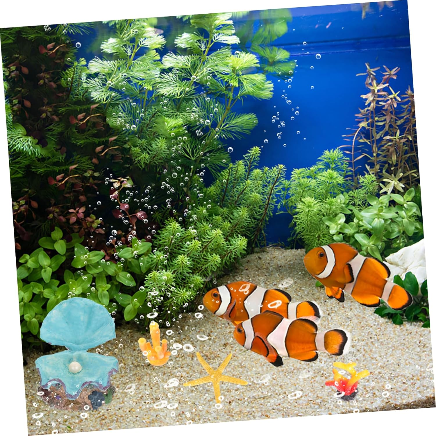 BCOATH 4Pcs Aquarium Decor Realistic Resin Shell Coral Ornaments for Fish Tank Stable Fade-Resistant Simulation Shell Decor for Aquatic Environments image number 6