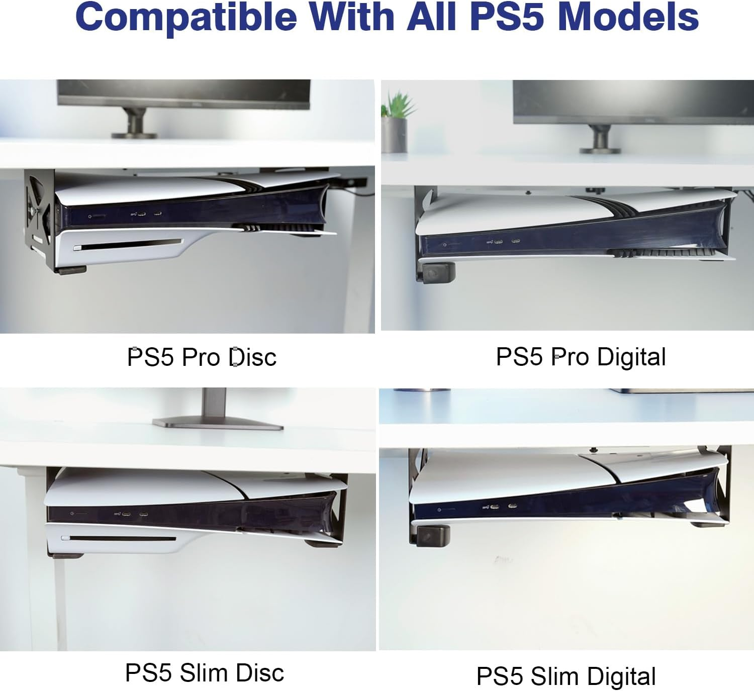 Monzlteck under Desk Holder for PS5/PS5 Slim,Stealth Mount Compaitble with Playstation 5 Disc & Digital Edition Console,Space Saving,Dp-05 image number 6