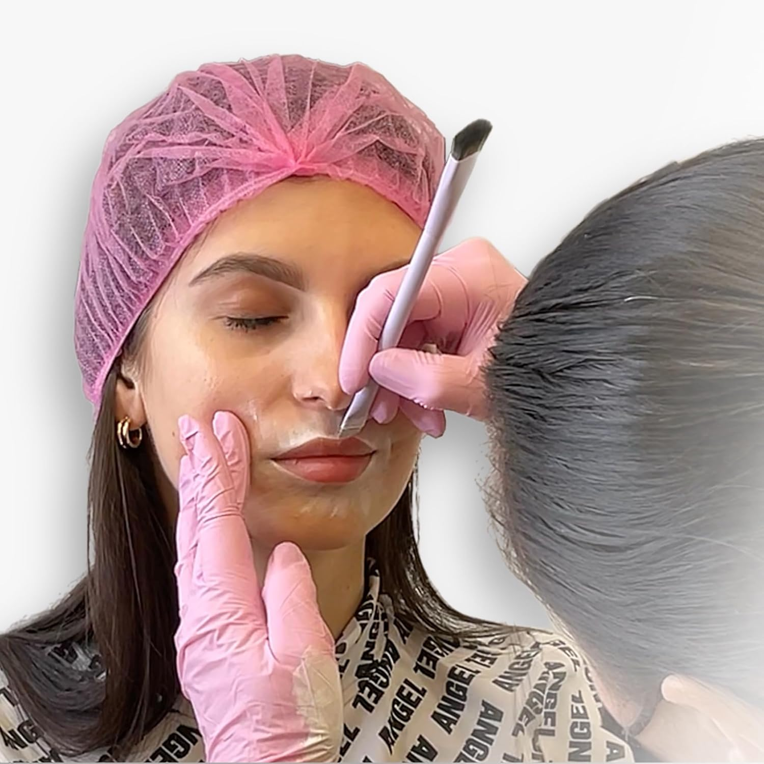 Ink Permanent Eyebrow Mapping Kit with Setting Powder, Eyebrow Brush and Brow Paste, Brow Mapping Tool, White Paste for Outlining & Fixation Powder, Professional Shaping Tool image number 1