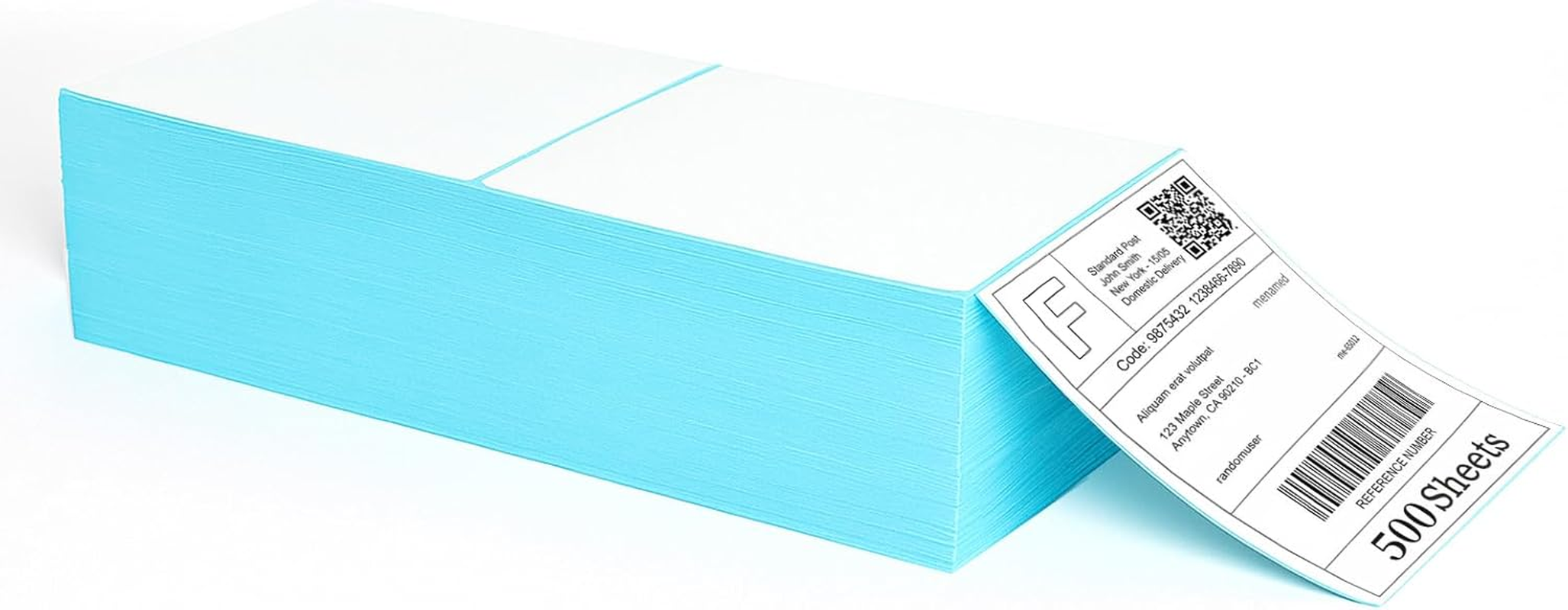 Makmefre 10X15Cmthermal Shipping Labels,Strong Adhesive,Perforated,Commercial Grade,Waterproof Postage Labels Compatible with Most Thermal Printer(1Rolls/500Labels) image number 2