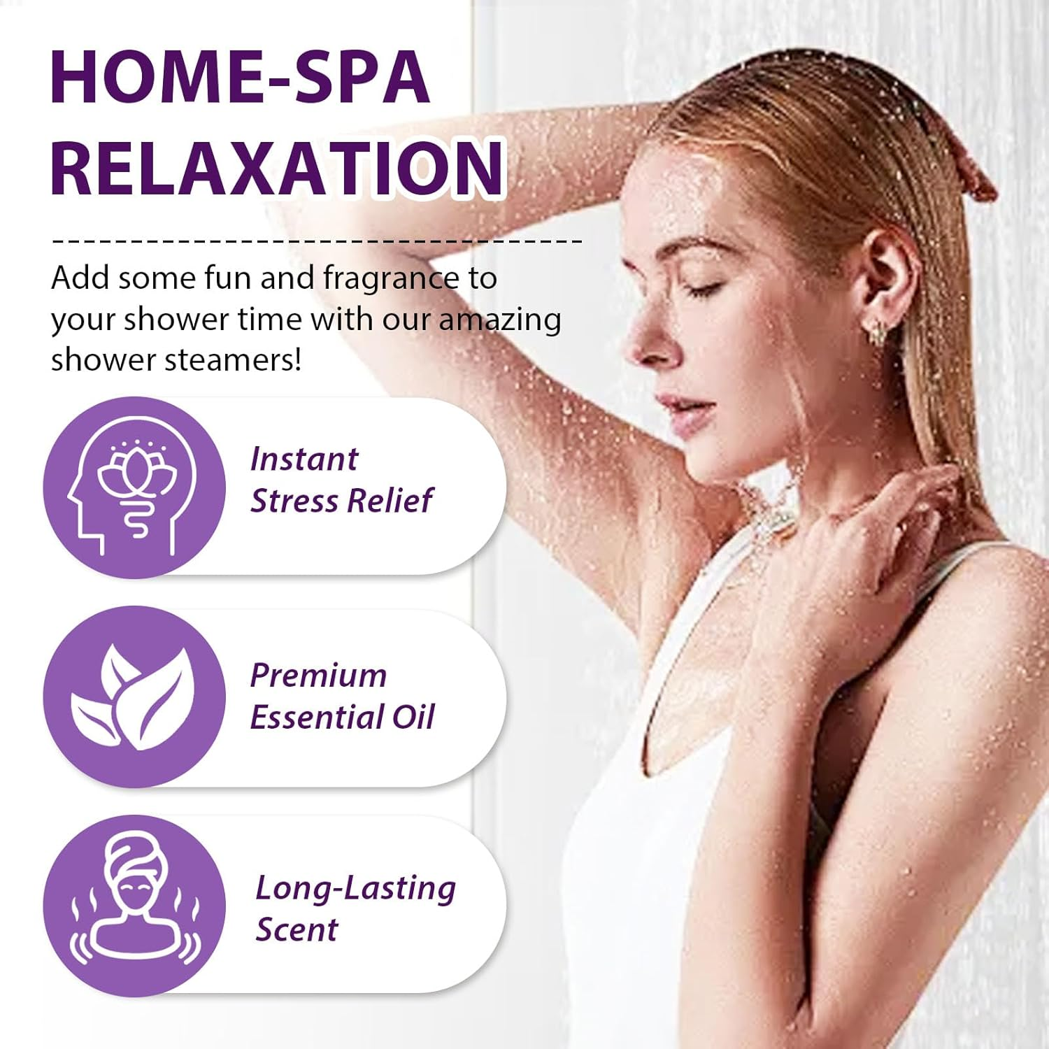 Shower Steamer Aromatherapy, 8 Pack Bath Bombs with Essential Oils for Relaxation, Shower Bombs for Women and Men image number 3