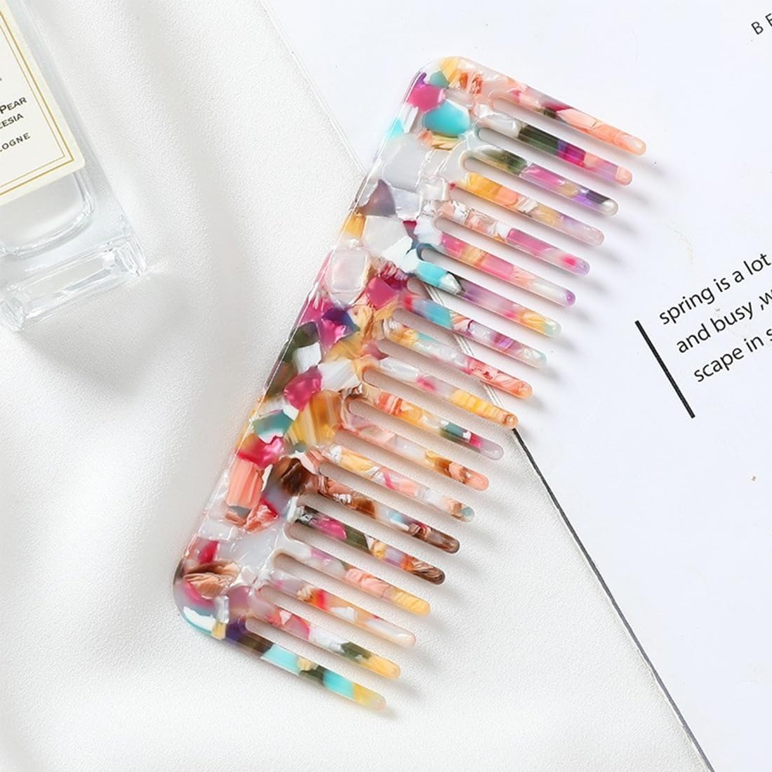 EUYKQNOI Pack of 2 Combs for Curls Curls Coarse Teeth Comb Curls Wide Tooth Comb Antistatic Comb with Large Teeth Hair Comb Wide Tooth Comb for Curls Long Hair Colourful image number 3