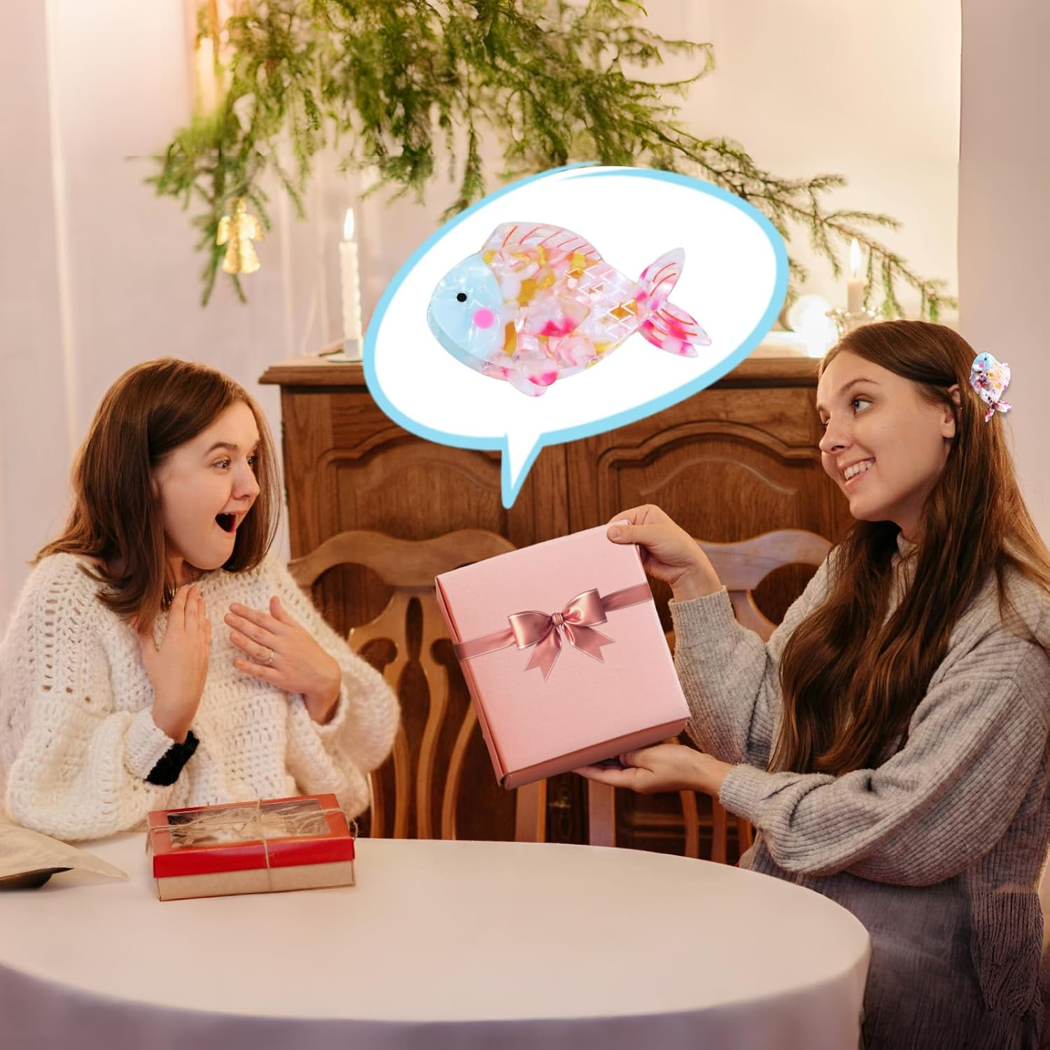 Acrylic Fish Hair Claw Clip, Unique Fashion Small Acetate Claw Clip, Cute Ocean Animal Hair Accessory for Women & Girls with Thick or Thin Hair, Gift for Beach Lovers & Ocean Enthusiasts image number 6