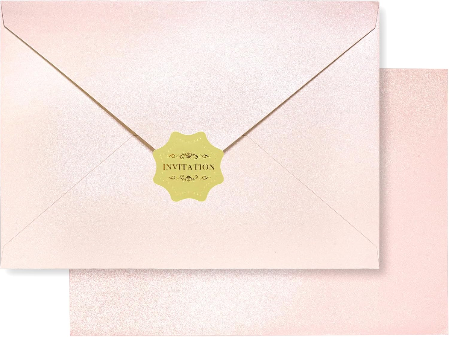 50Pcs A7 Pearl Envelopes Wedding Envelopes, Perfect for 5 X 7 Inch Wedding Invitation Cards Graduation Birthday Greeting Cards Thank You Cards Pearl Paper Luxurious (Pearl Ivory)