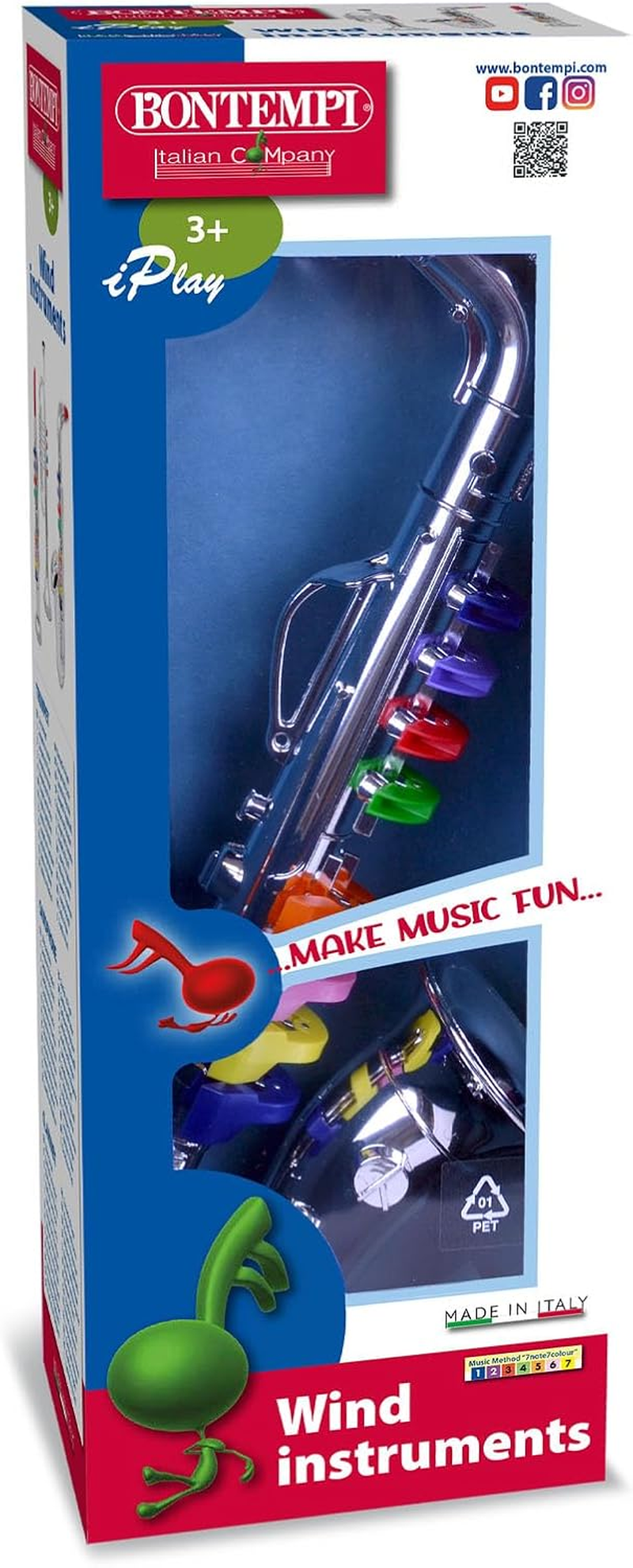 Bontempi 32 4331 8 Notes Saxophone, 42 Cm, Multi-Color