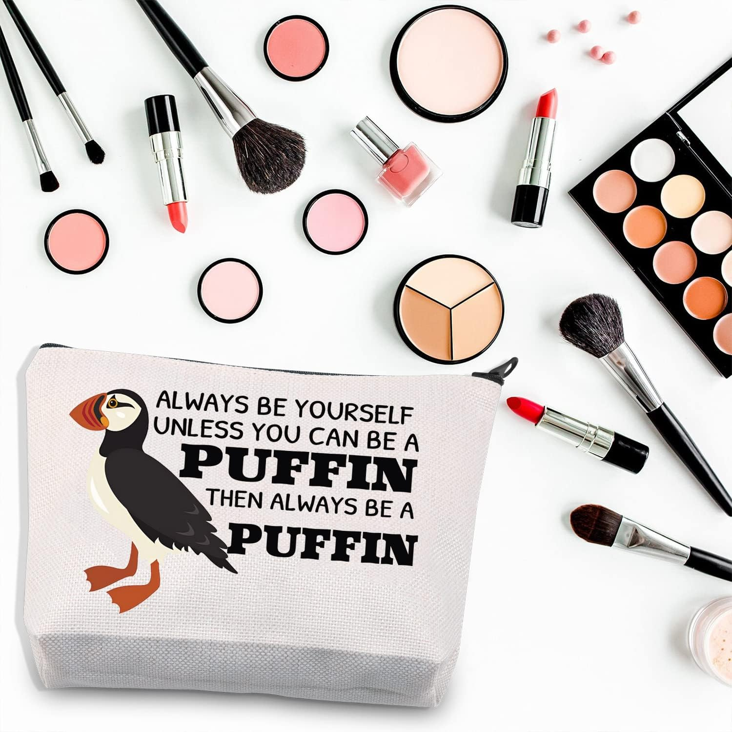 BDPWSS Puffins Gifts Puffin Bird Lover Gift Always Be Yourself Unless You Can Be a Puffin Then Always Be a Puffin Makeup Bag, Can Be Puffin, Waterproof image number 4