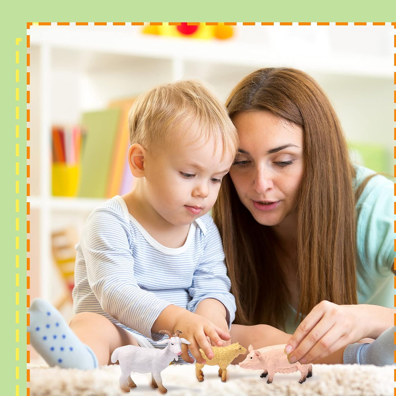 16 Pieces Farm Animal Figures Toys Realistic Jungle Farm Animal Figurines Mini Learning Educational Playset Cake Topper Ornaments for Easter Egg Fillers Birthday Christmas Animal Themed Party Supplies image number 1