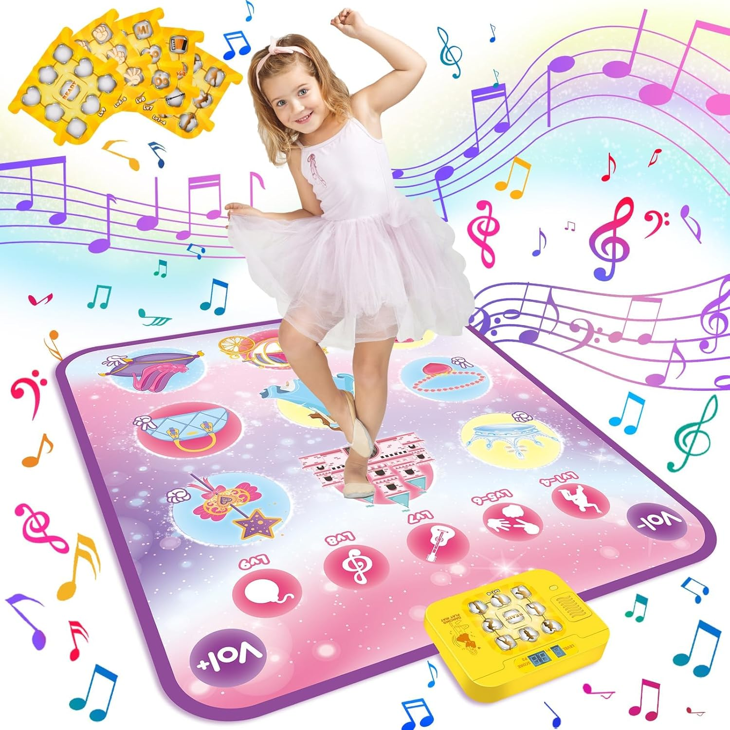 Children'S Dance Mat Toy, Musical Mat with 5 Play Modes, 3 Challenge Levels and LED Lights, Children'S Dance Mat, Birthday Gift, Electronic Educational Toys for 3-12 Years Olds image number 3