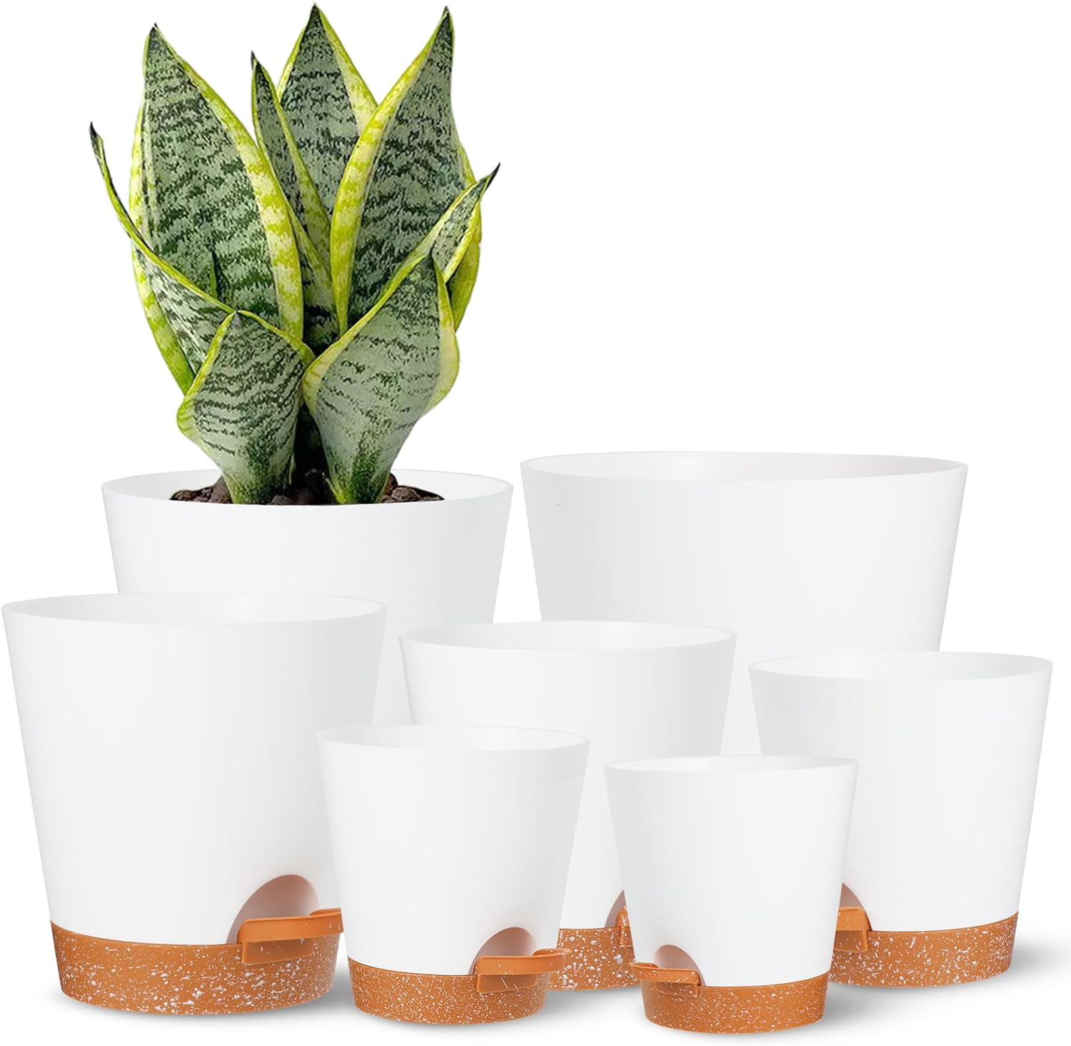 12Inch/2Pcs Self Watering Green Plastic Plant Pot Flower Planters with Drainage Hole and Deep Reservoir Large Planting Pots for for All Houseplants,Succulent, African Violets, Flowers and Cactus