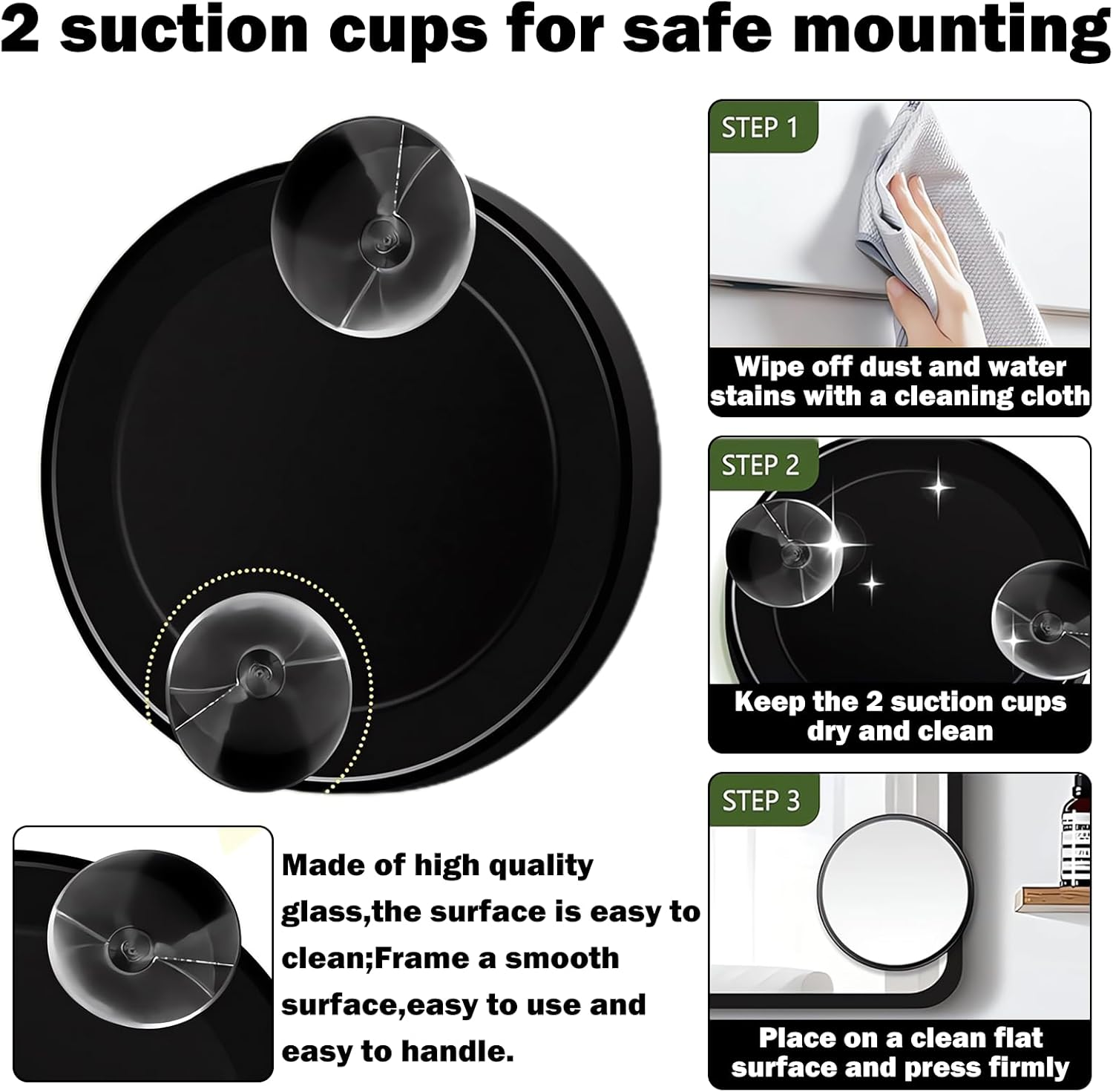 40X Magnifying Mirror 40X Magnifying Mirror Suction Cup and Tweezers Travel Small Mirror Set for Blackhead Removal for Precise Makeup and Eyebrow Plucking 3.5 Inches image number 6