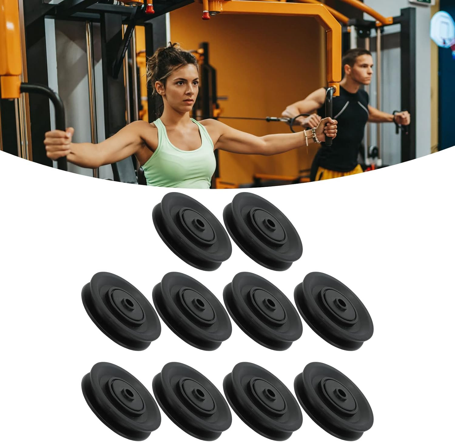 90Mm Bearing Pulley, Silent Nylon Bearing Pulley Wheel to Prevent Impurity for Gym Equipment image number 1