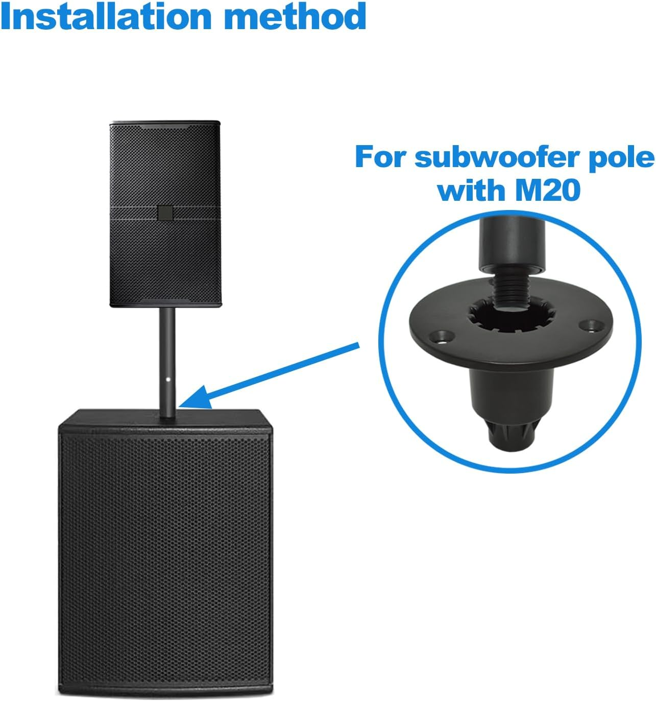 Howonder Speaker Stand Top Hat,Metal Speaker Cabinet Pole Mount,Pa/Dj Tripod Speaker Stand Mounts Adapters Mm (2 Packs Black) image number 1