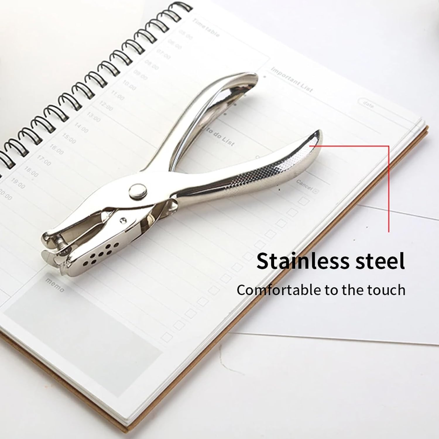 KOZTOL 3Mm Paper Hole Puncher, Single Hole Punch, Mini Hole Puncher for DIY Craft Paper Tags (Silver) image number 1