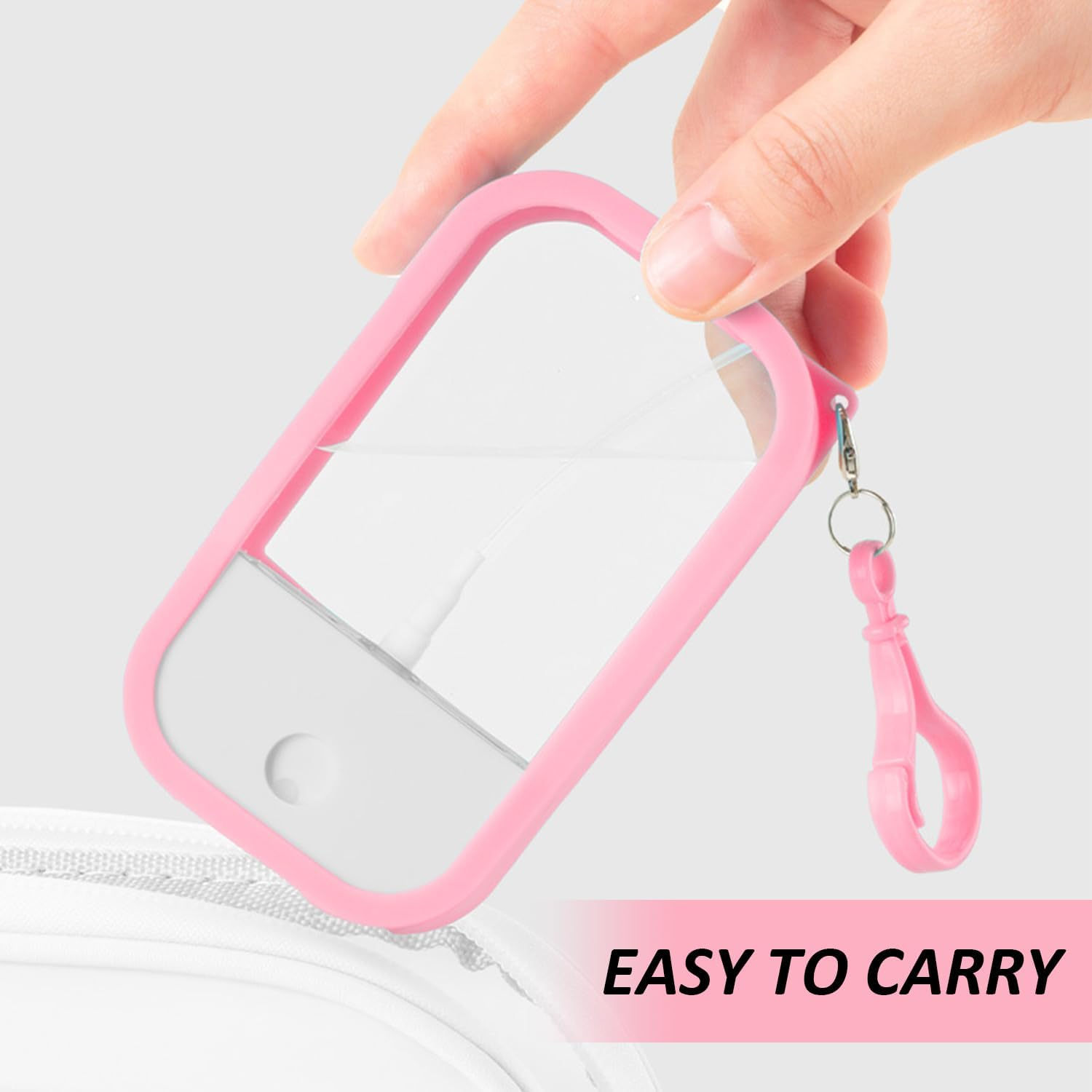 2 Square Press Spray Bottles, 2 Anti-Lost Double Hook Lanyards, Portable Silicone Spray Bottles, Travel Fragrance Underfilling, Reusable Cosmetic Spray Bottles image number 2