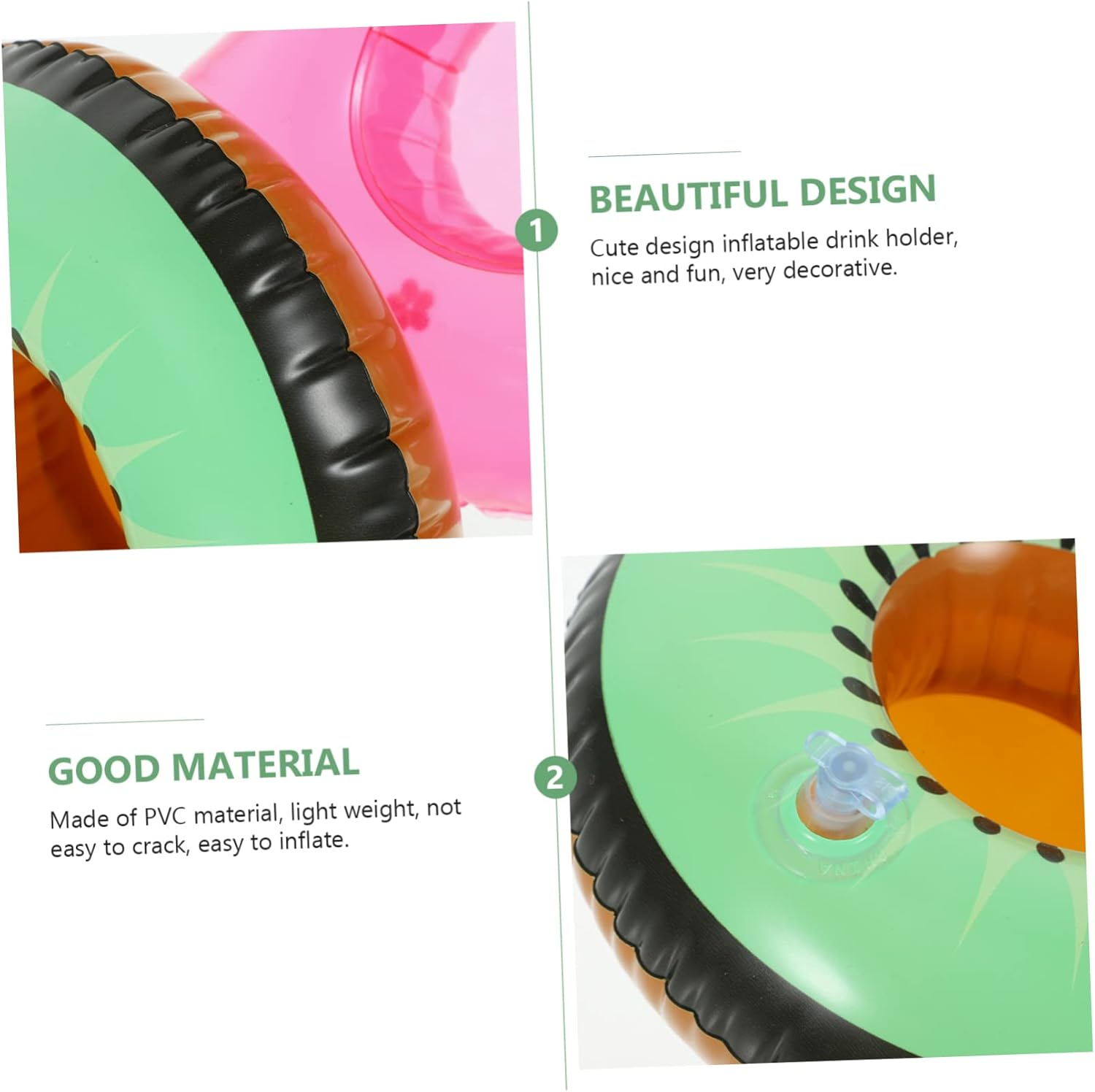 4Pcs Inflatable Drink Holder Pool Drink Float Floating Water Cup Holders for Swimming Pool Party image number 1