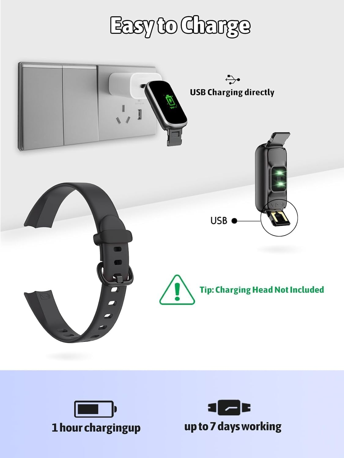 ZONEY Kids Fitness Tracker, Activity Tracker with HR Sleep Monitor,11 Sport Modes Kids Smart Watch with Alarm Clock and Reminder, Step Calories Counter, IP68 Waterproof (Black) image number 5